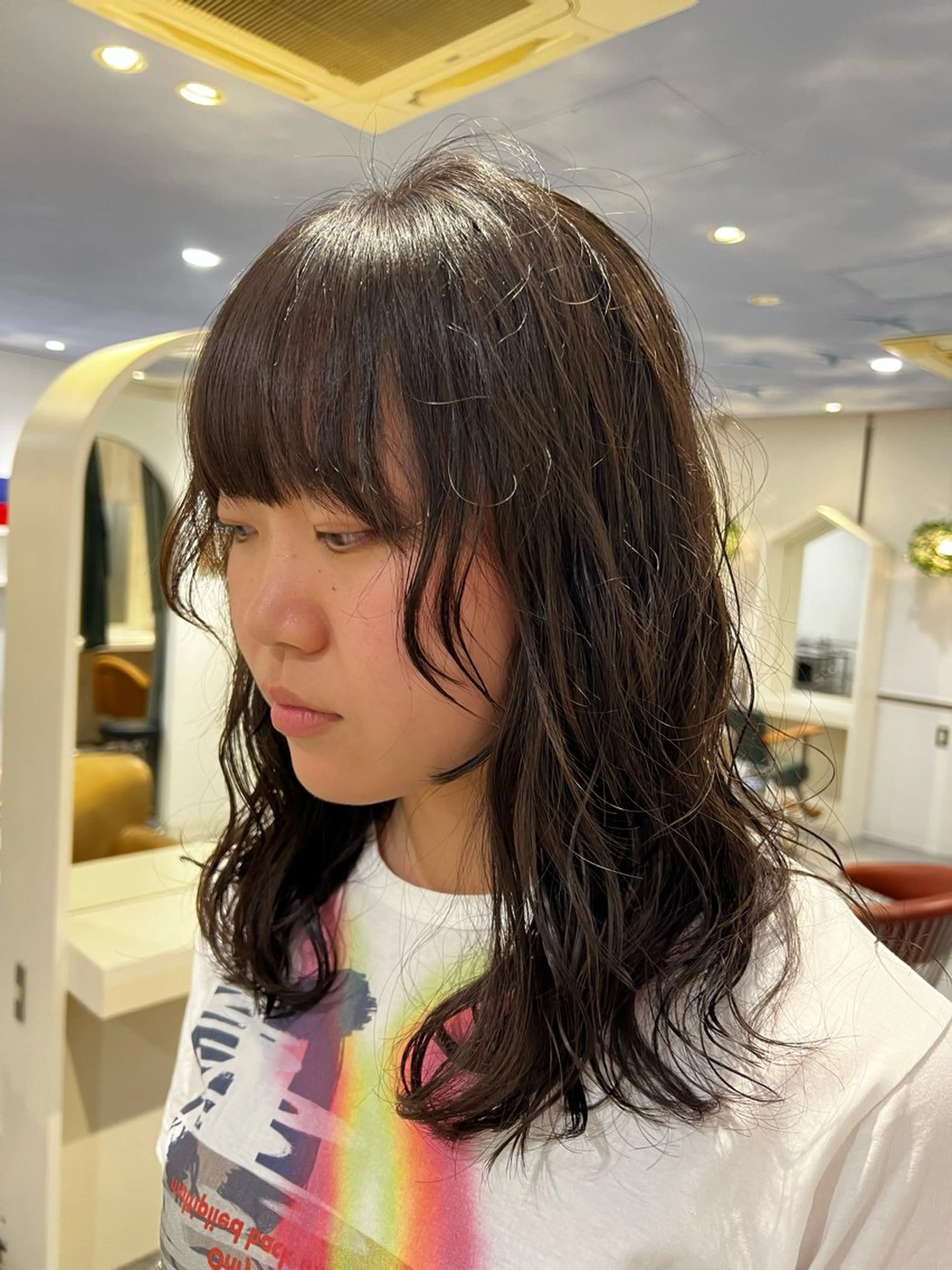 セミロング セミロングパーマ 顔周りカット Aman  D'or所属・ショート/ボブ/東 千耀のヘアスタイル