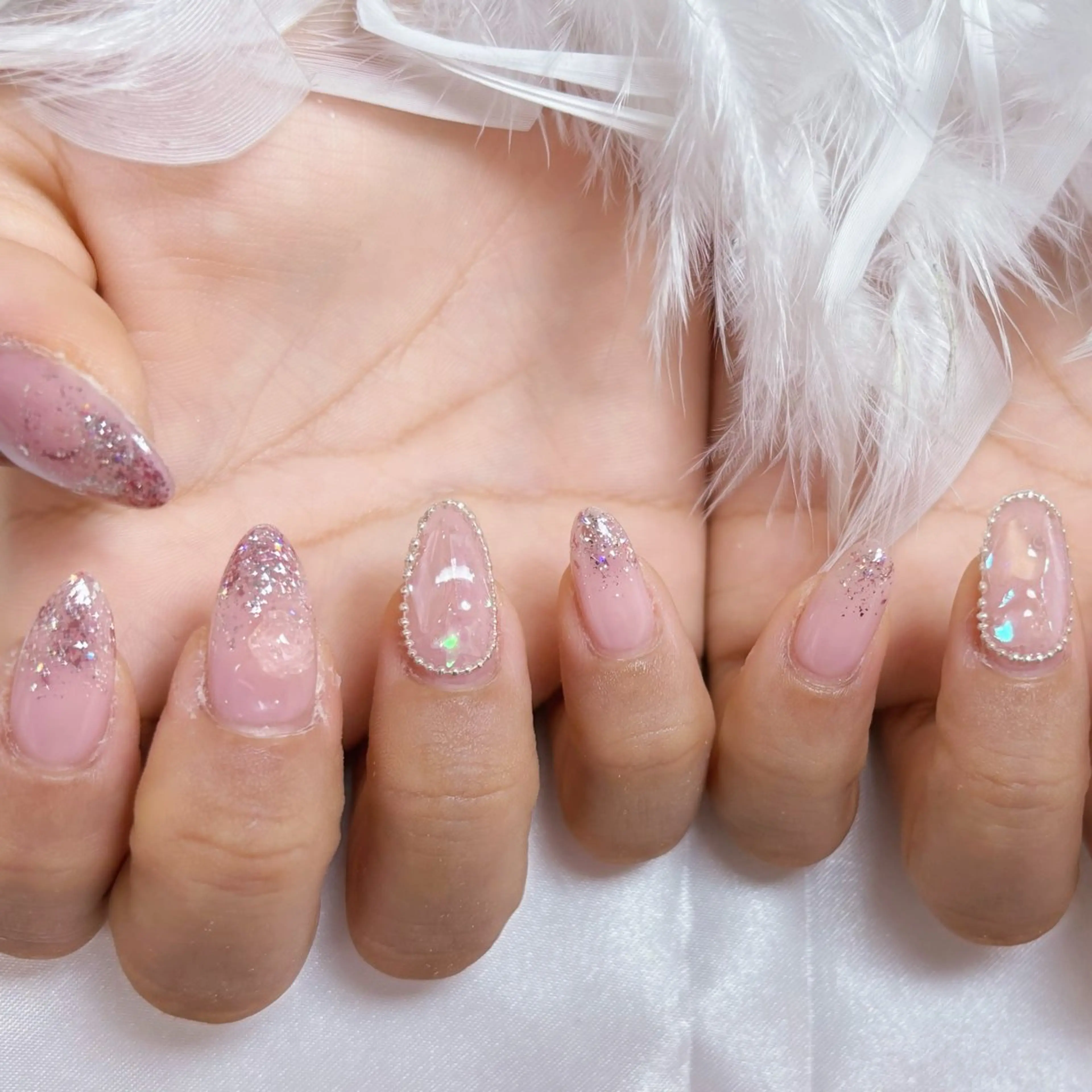 ネイル アートネイル オーロラネイル ガーリー キラキラネイル 韓国ネイル Diamond NAIL✨のネイルデザイン