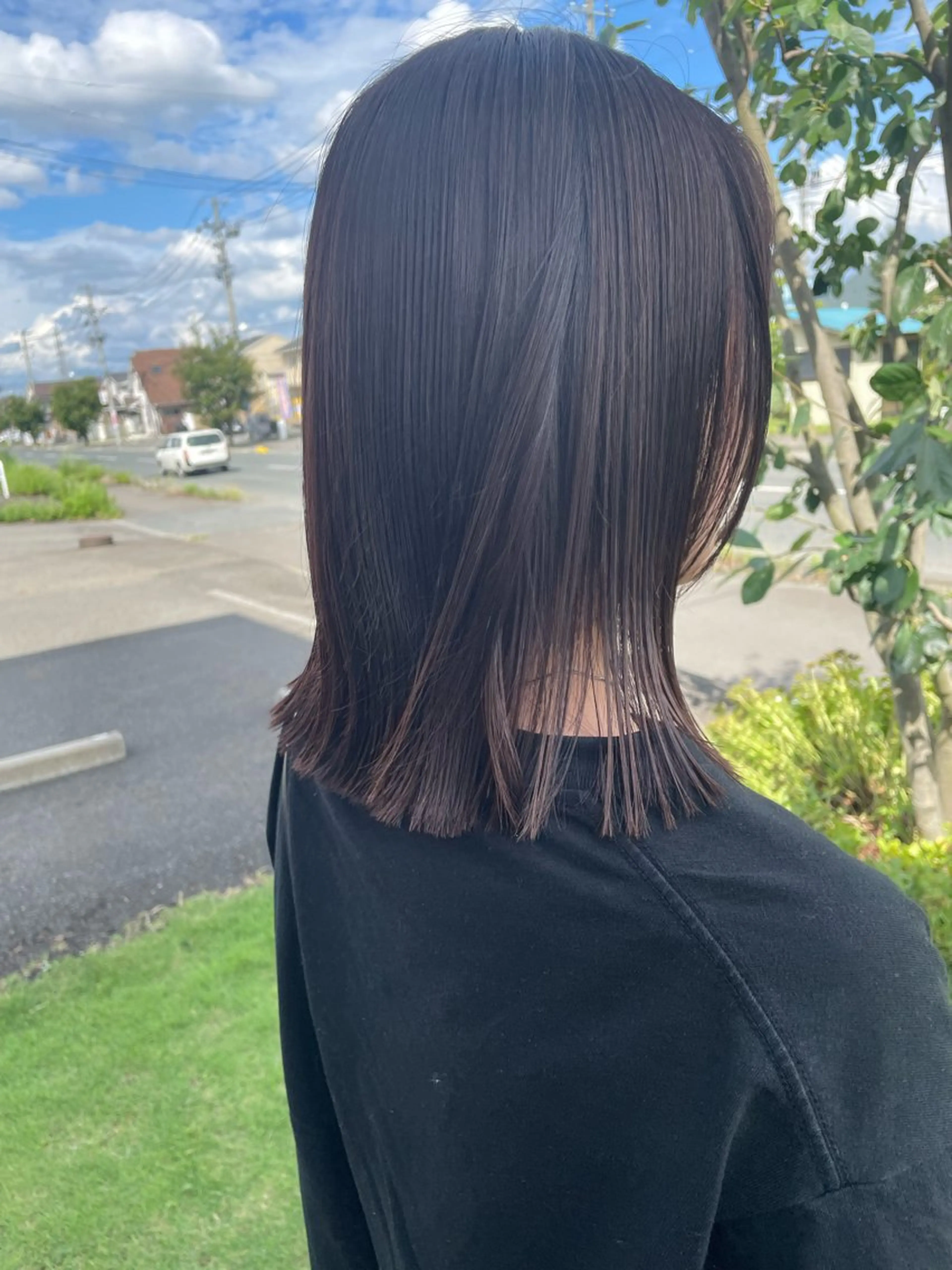 ミディアム ボブ 外ハネヘア カット 藤村 翔充のヘアスタイル