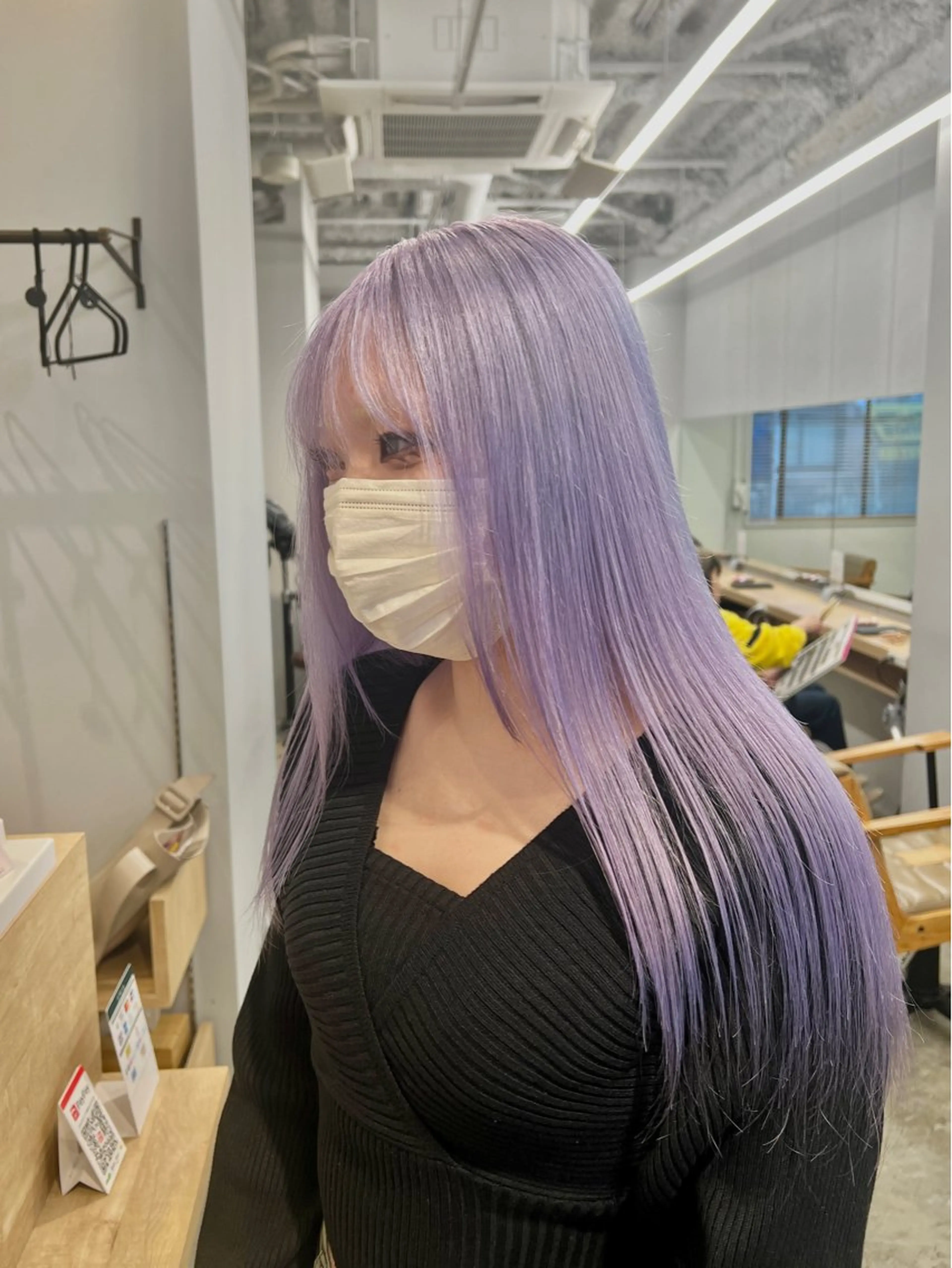 ロング カラー ブリーチ ラベンダーカラー レイヤー/デザイン カラー岡本智樹のヘアスタイル