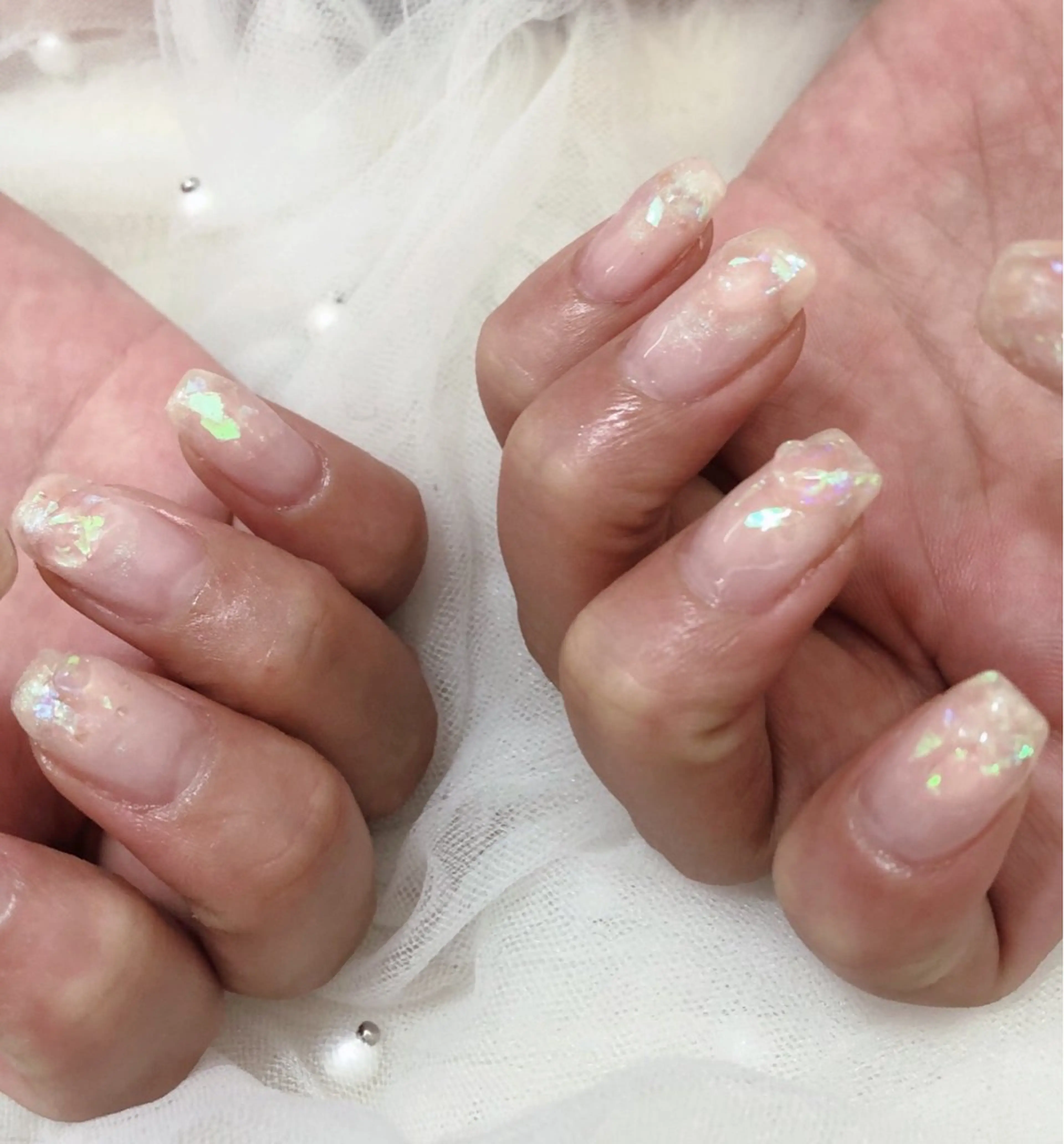 ネイル フットネイル フレンチネイル ジェルネイル ガラスフレンチ 韓国ネイル 大門浜松町 ネイルのネイルデザイン