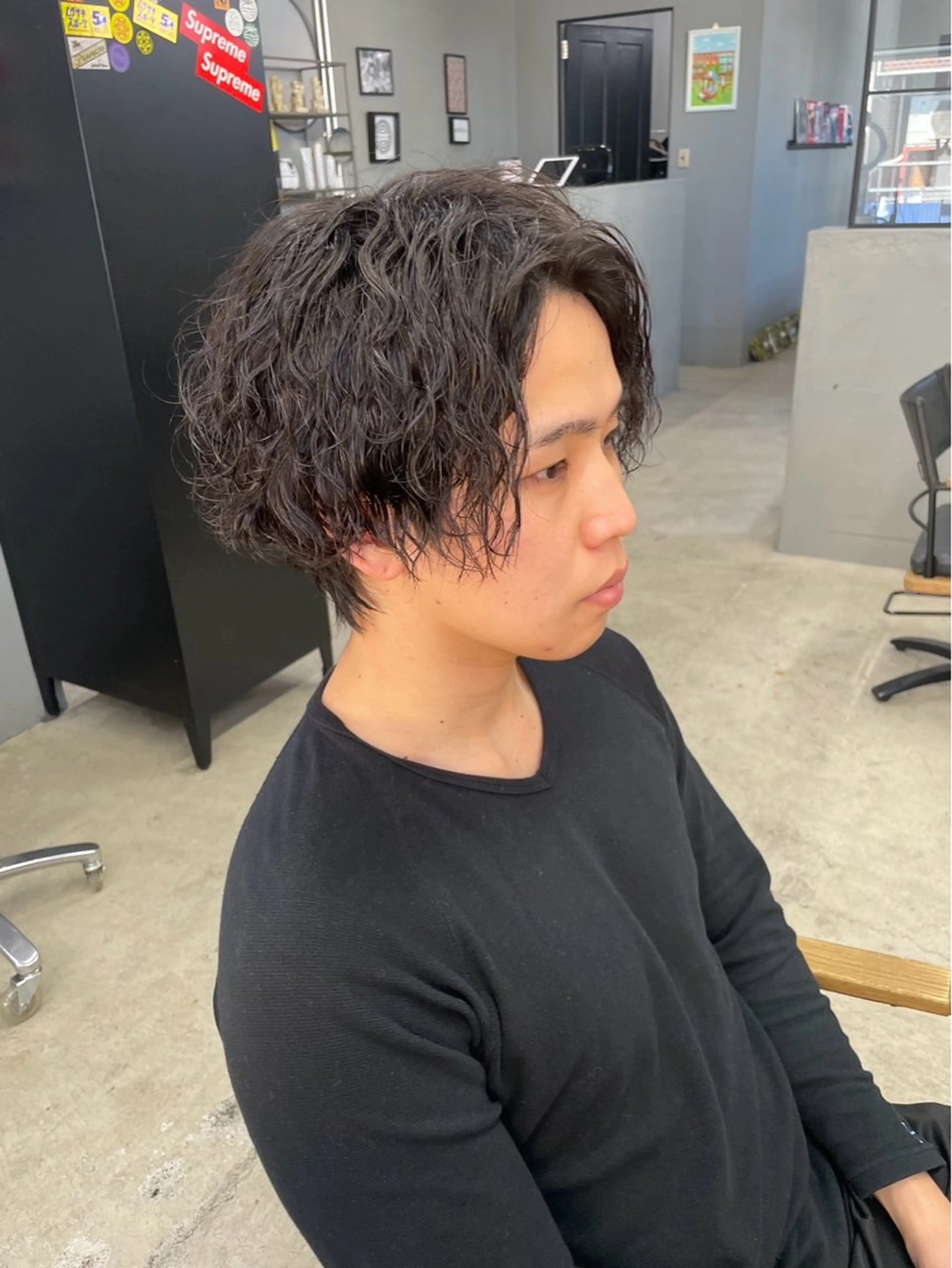 ショート パーマ メンズ カット パーマ メンズ専門サロン wokeのヘアスタイル