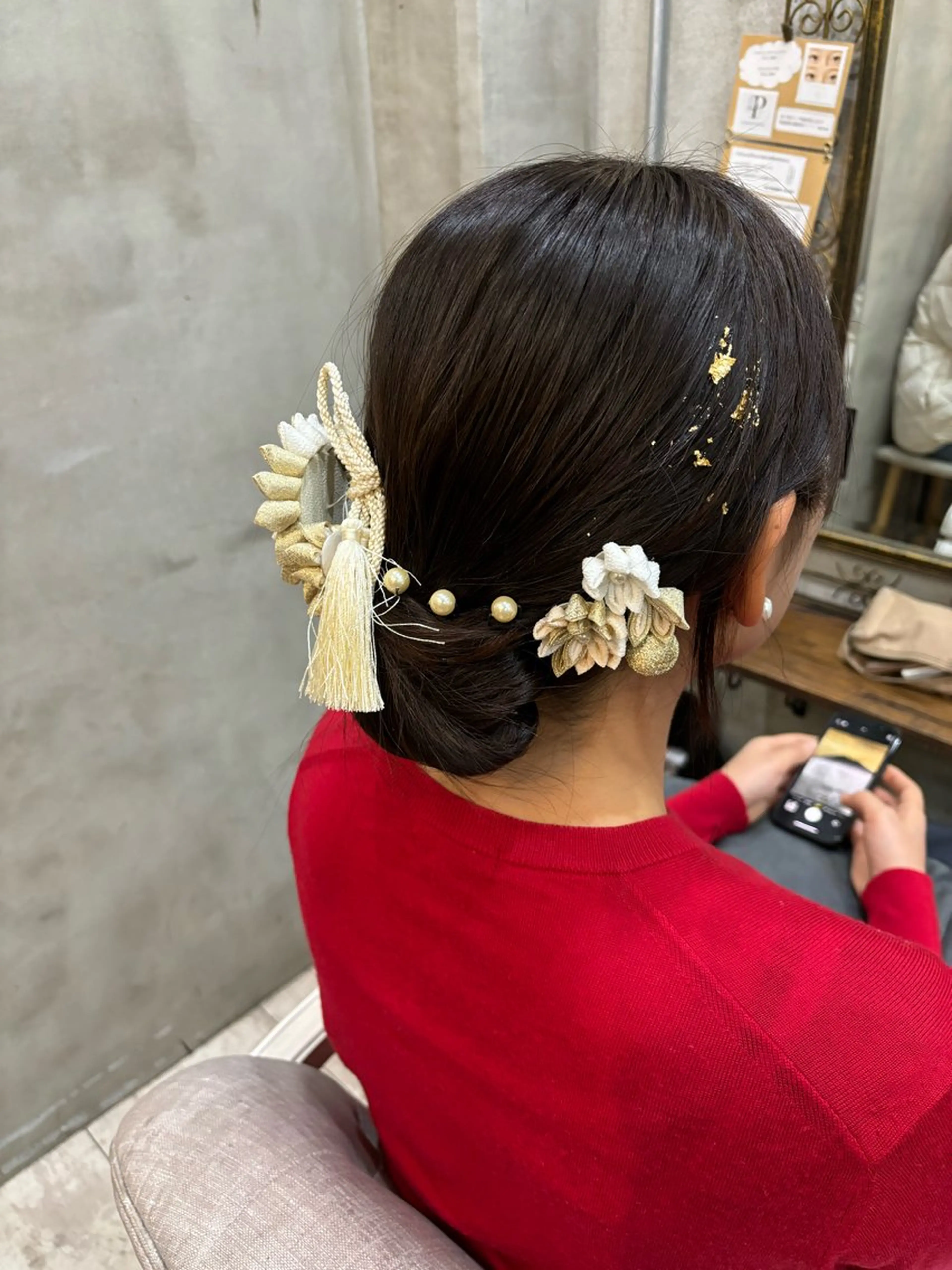 セミロング ヘアアレンジ ヘアセット メンズ/ヘアセット/ 顔周りレイヤー/💶のヘアスタイル