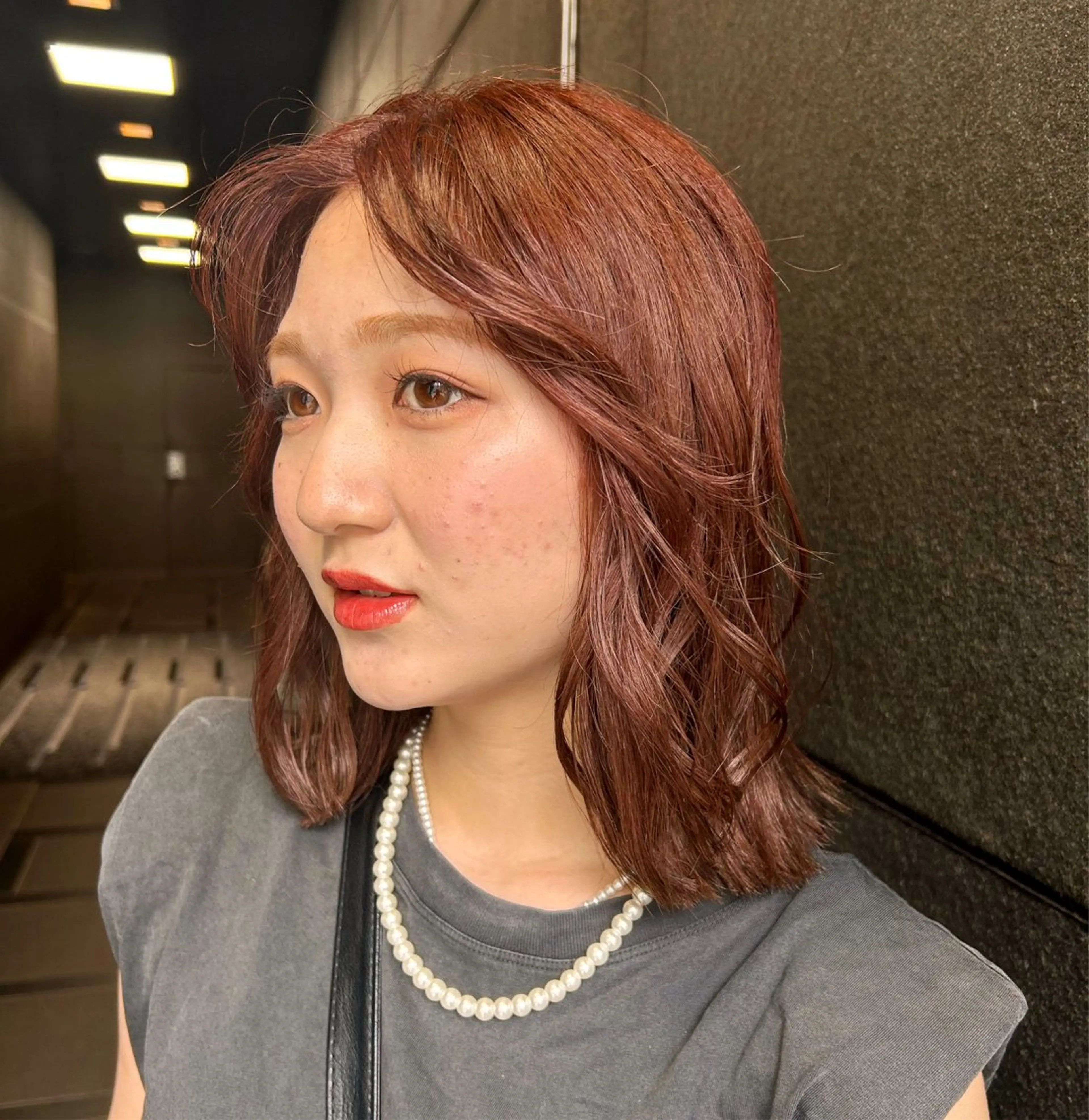 ミディアム カラー ブリーチ ブラウンカラー ブリーチなしカラー ピンクカラー ピンクブラウン ヘアカラー トリートメント 透明感/明るめ ヘア/kazui🐈のヘアスタイル