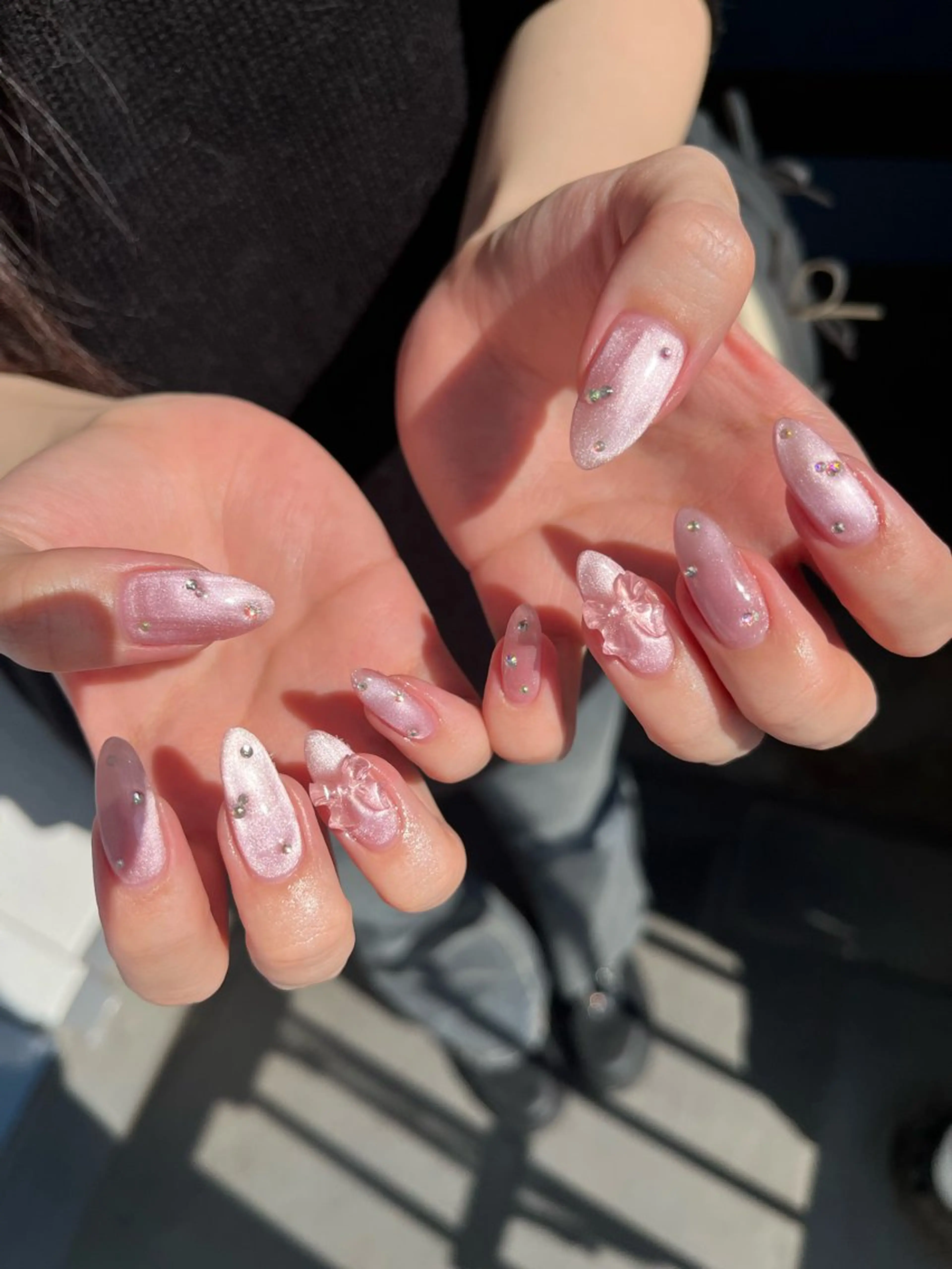 ネイル オーロラネイル フットネイル フレンチネイル ジェルネイル 韓国ネイル kiki nail たまプラーザのネイルデザイン
