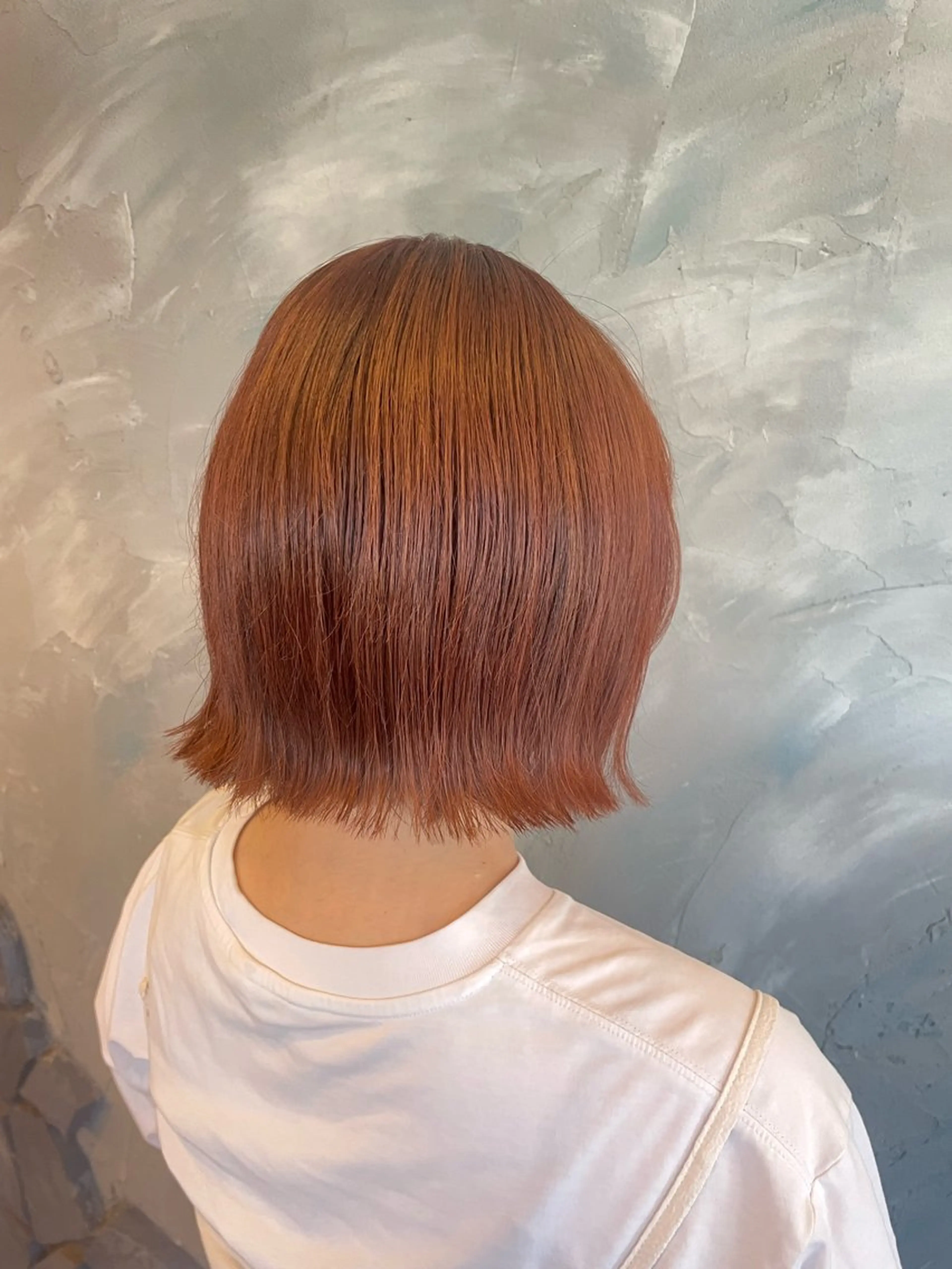 ミディアム ボブ 外ハネヘア カット ヘアカラー hair  make echo所属・hair make echo滿木あい花のヘアスタイル