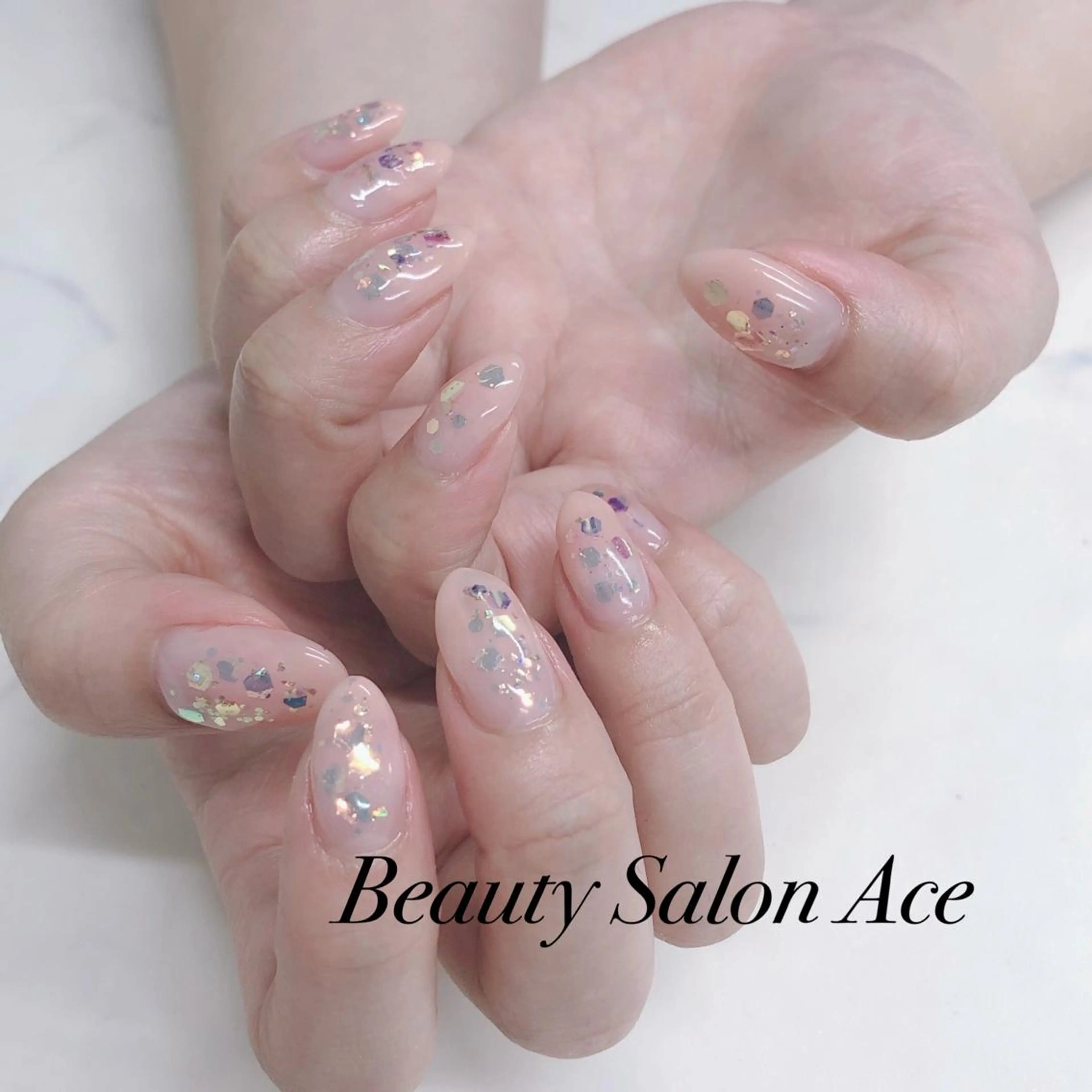 ネイル グラデーション ラメ(グリッター) メンズネイル 春ネイル ハンドネイル ハンドケア Beauty Salon Ace(ネイルサロン エース)所属・池袋フィルイン Ace♡長さだしのネイルデザイン