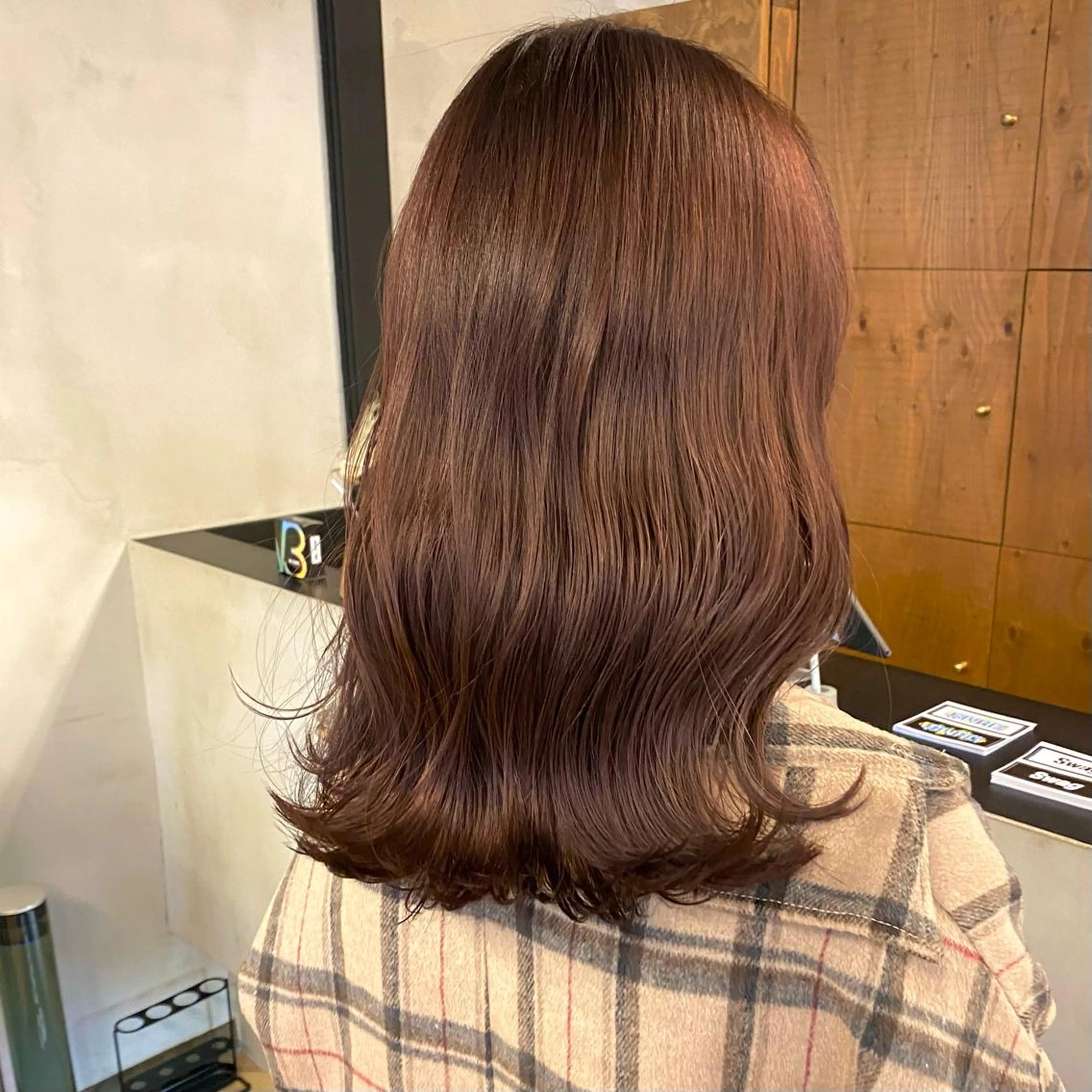 セミロング カラー パーマ ヘアアレンジ メンズ キッズ ネイル マツエク・マツパ ブラウン EMANON梅田店所属・前川 朋香のヘアスタイル