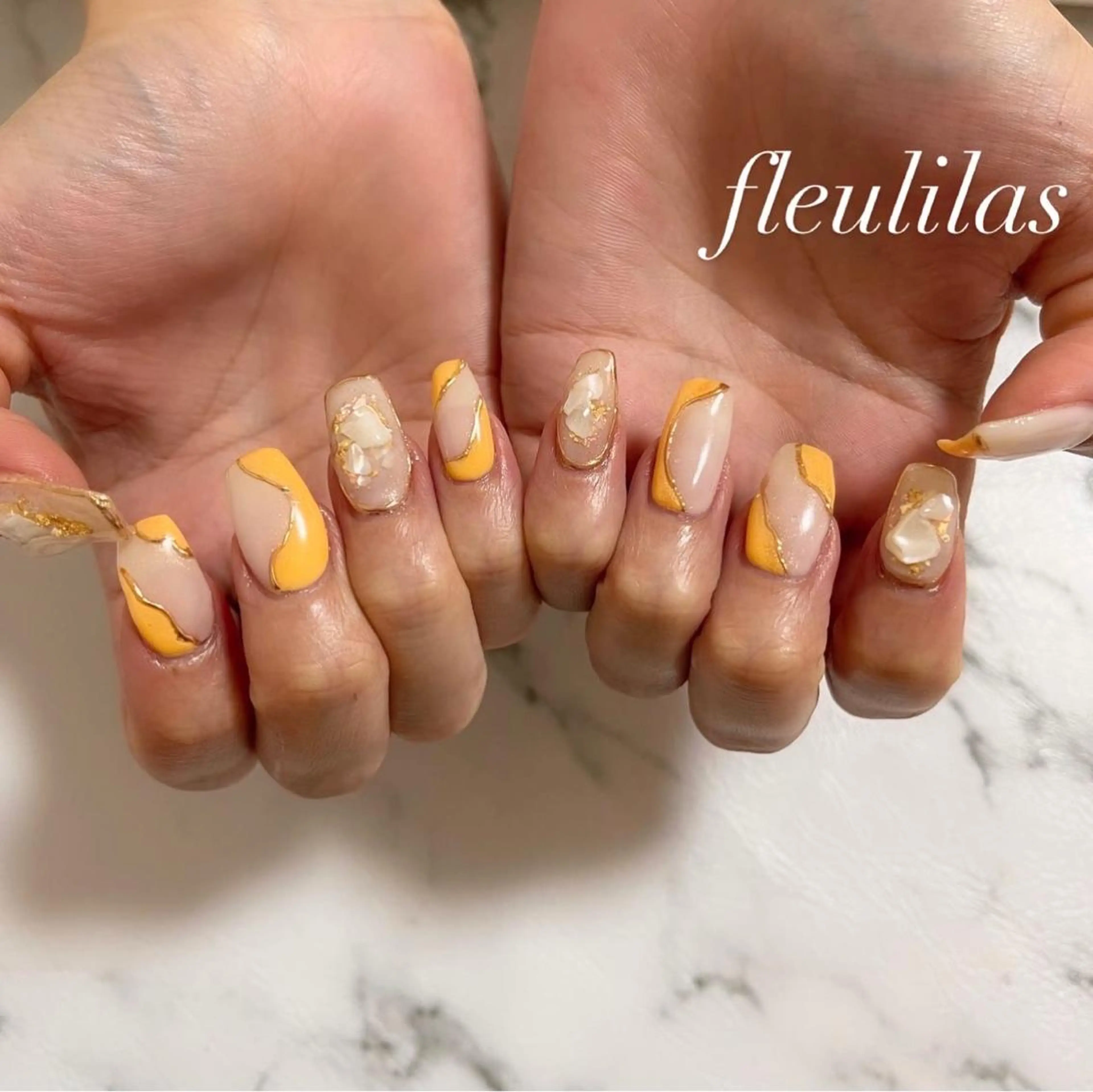 ネイル ミラーネイル 持ち込み オレンジ fleulilas 松葉のその他イメージ