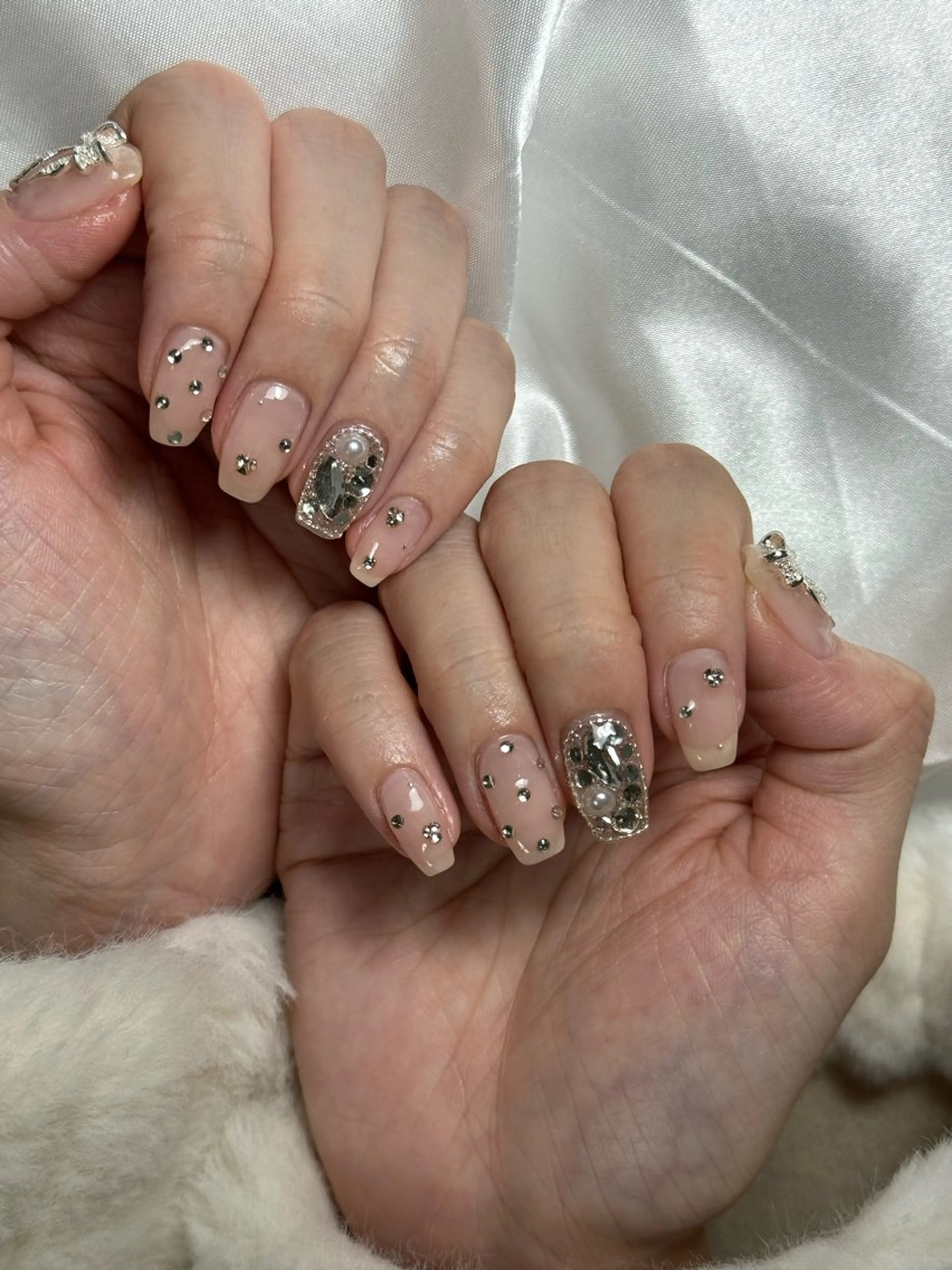 ネイル ジェルネイル 韓国ネイル 持ち込み パラジェル 春ネイル ハンドネイル flowers nailのネイルデザイン