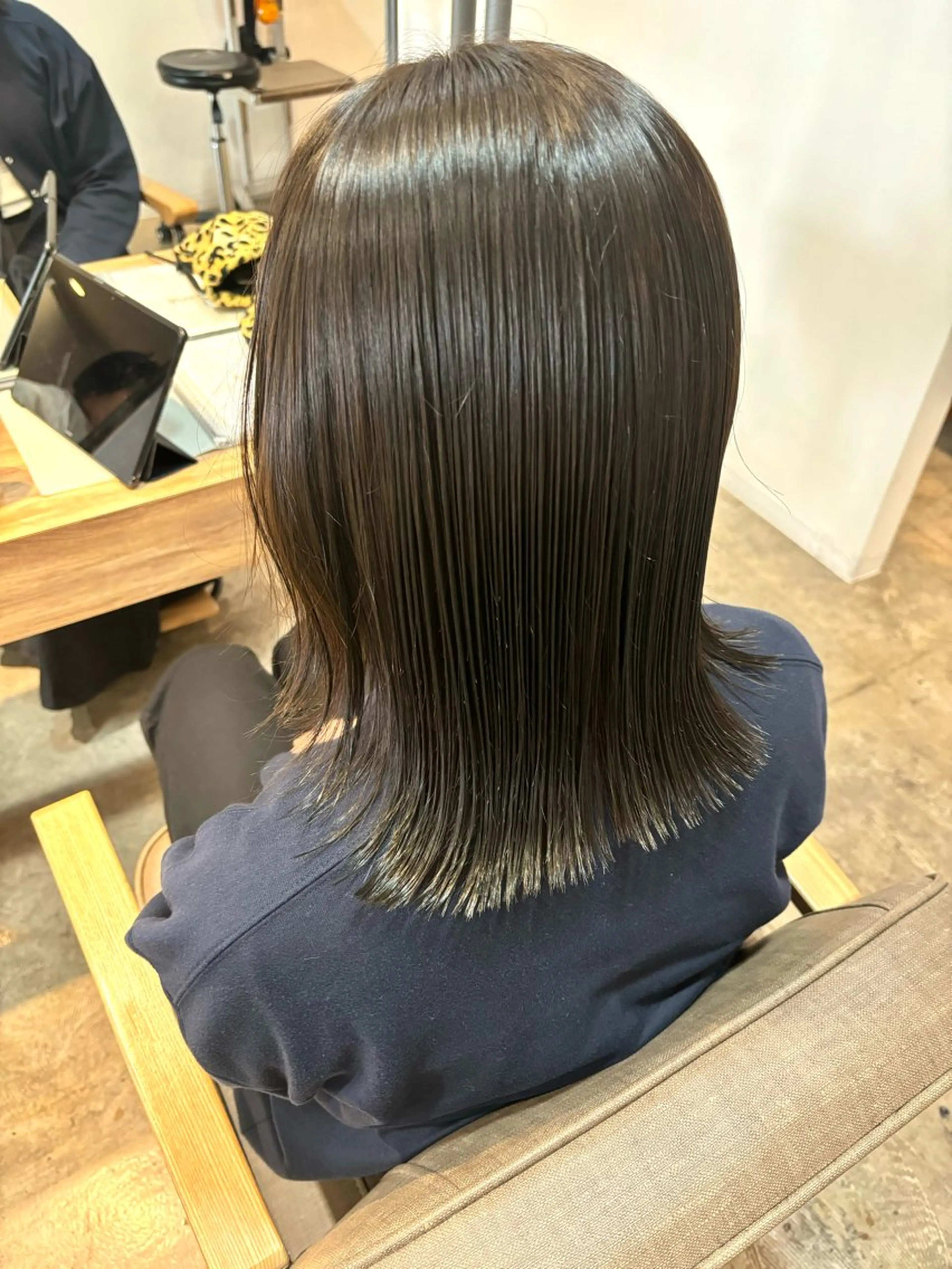 ミディアム カット ヘアカラー トリートメント ☁️RIKA☁️ @ri2_____bのヘアスタイル