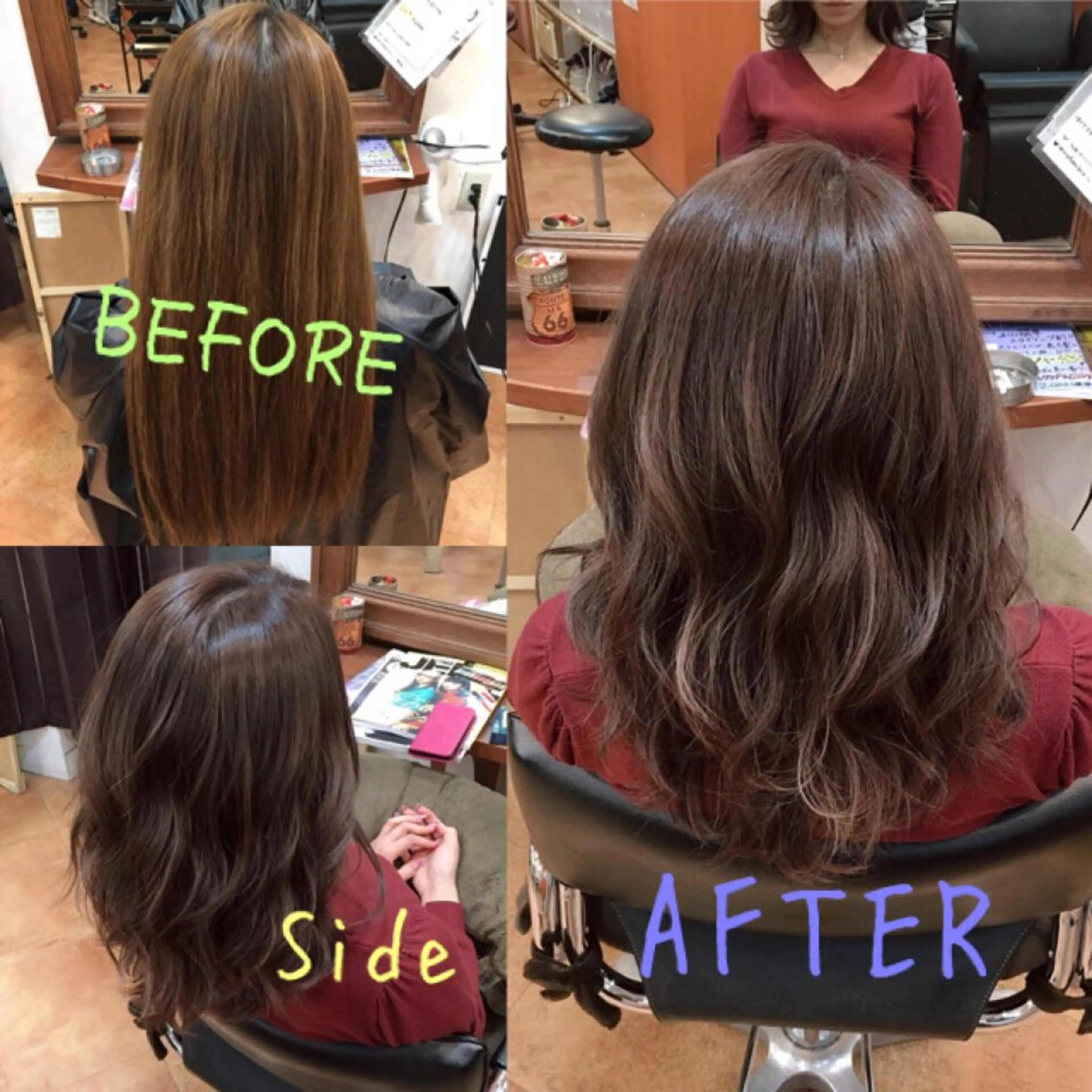 ミディアム ミディアムレイヤー アッシュ レイヤーカット LOCO Ko-kiのヘアスタイル