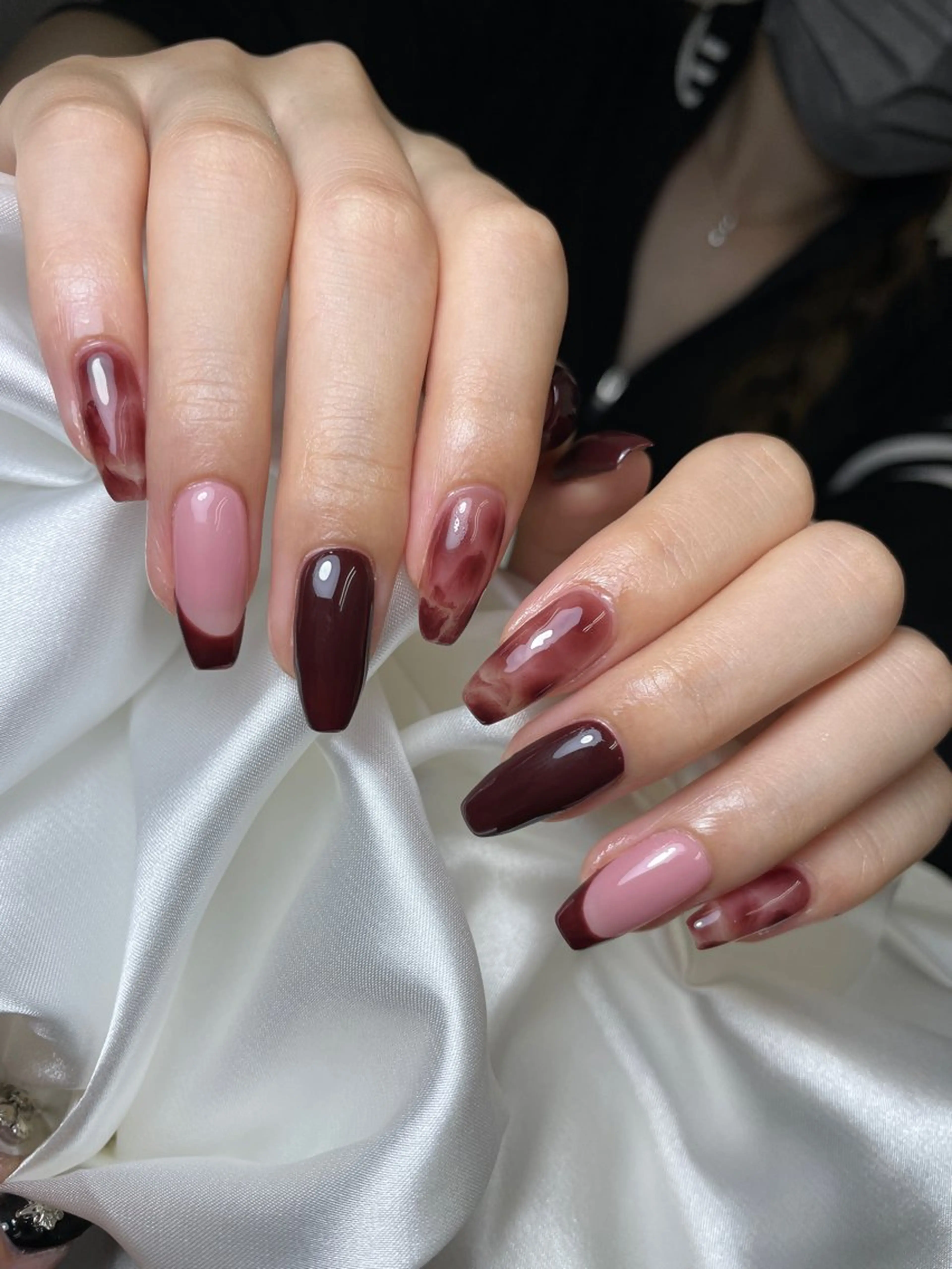 ネイル チークネイル 桜ネイル 長さ出し フットネイル ジェルネイル ハンドネイル 馬詰 にゅんのネイルデザイン