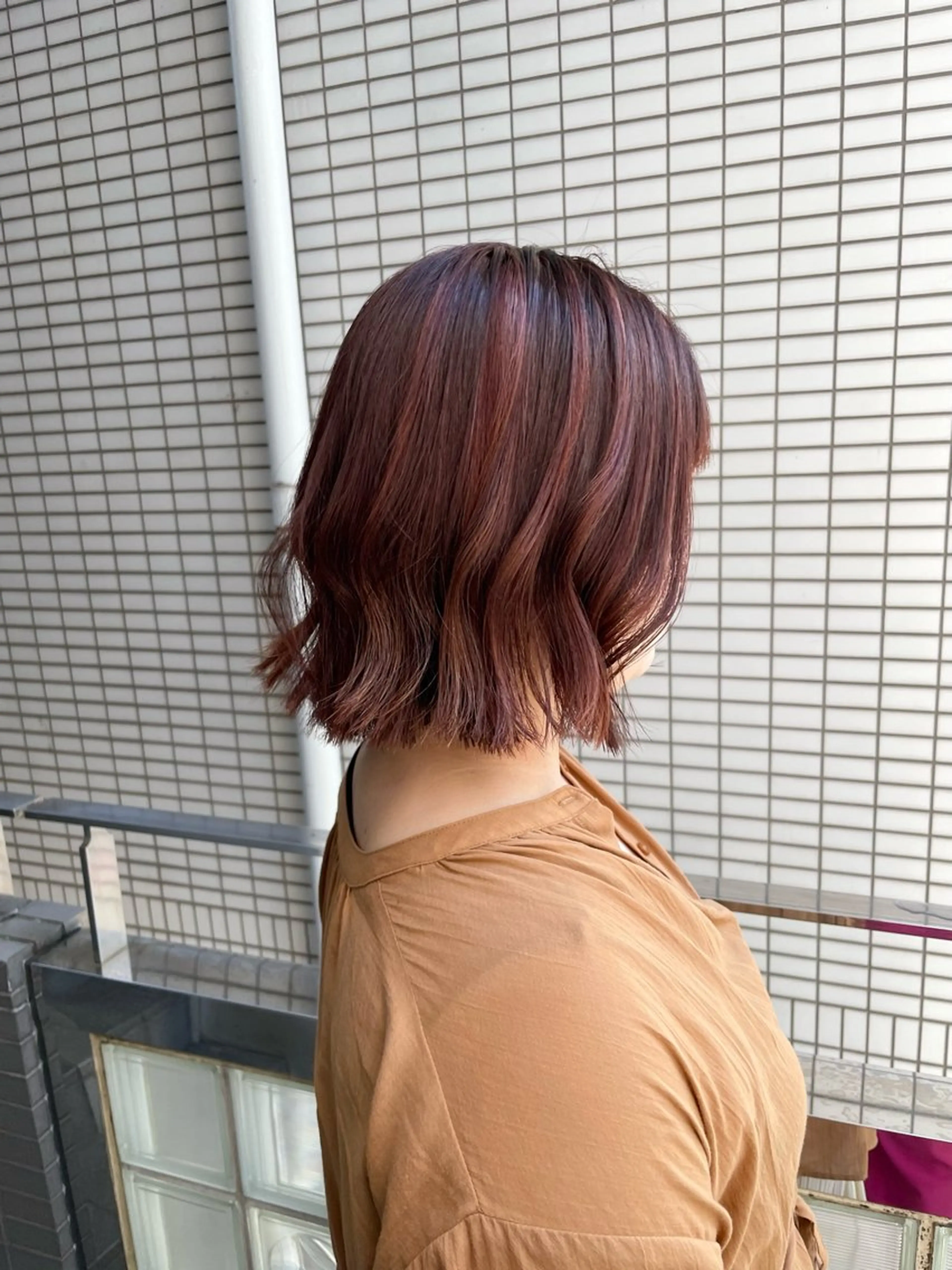 セミロング カラー デザインカラー ハイライトカラー ハイライト ヘアカラー 野町好花 レイヤー/髪質改善のヘアスタイル