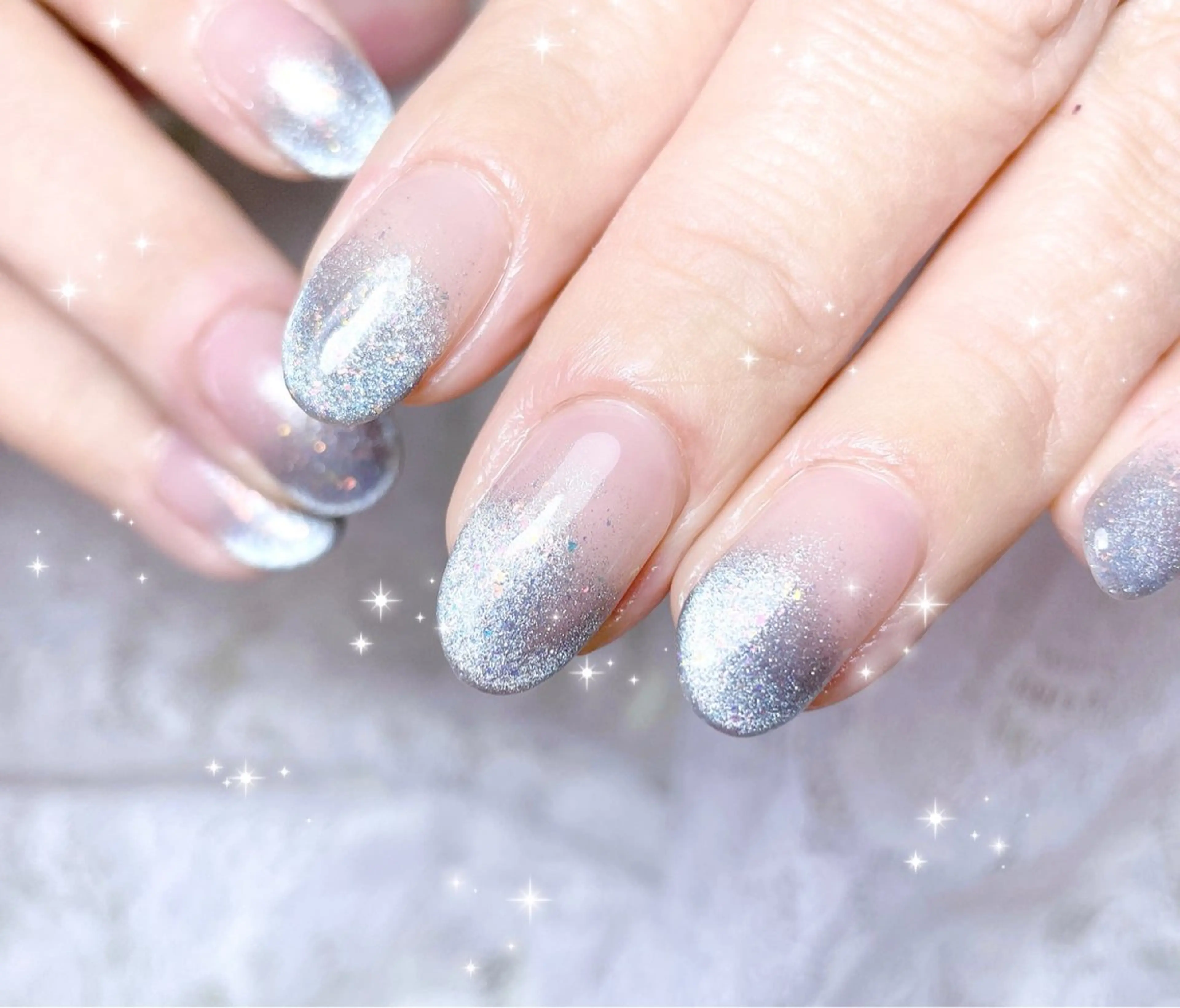 ネイル グラデーション マグネットネイル ハンドネイル FLARE NAIL フレアネイルのネイルデザイン