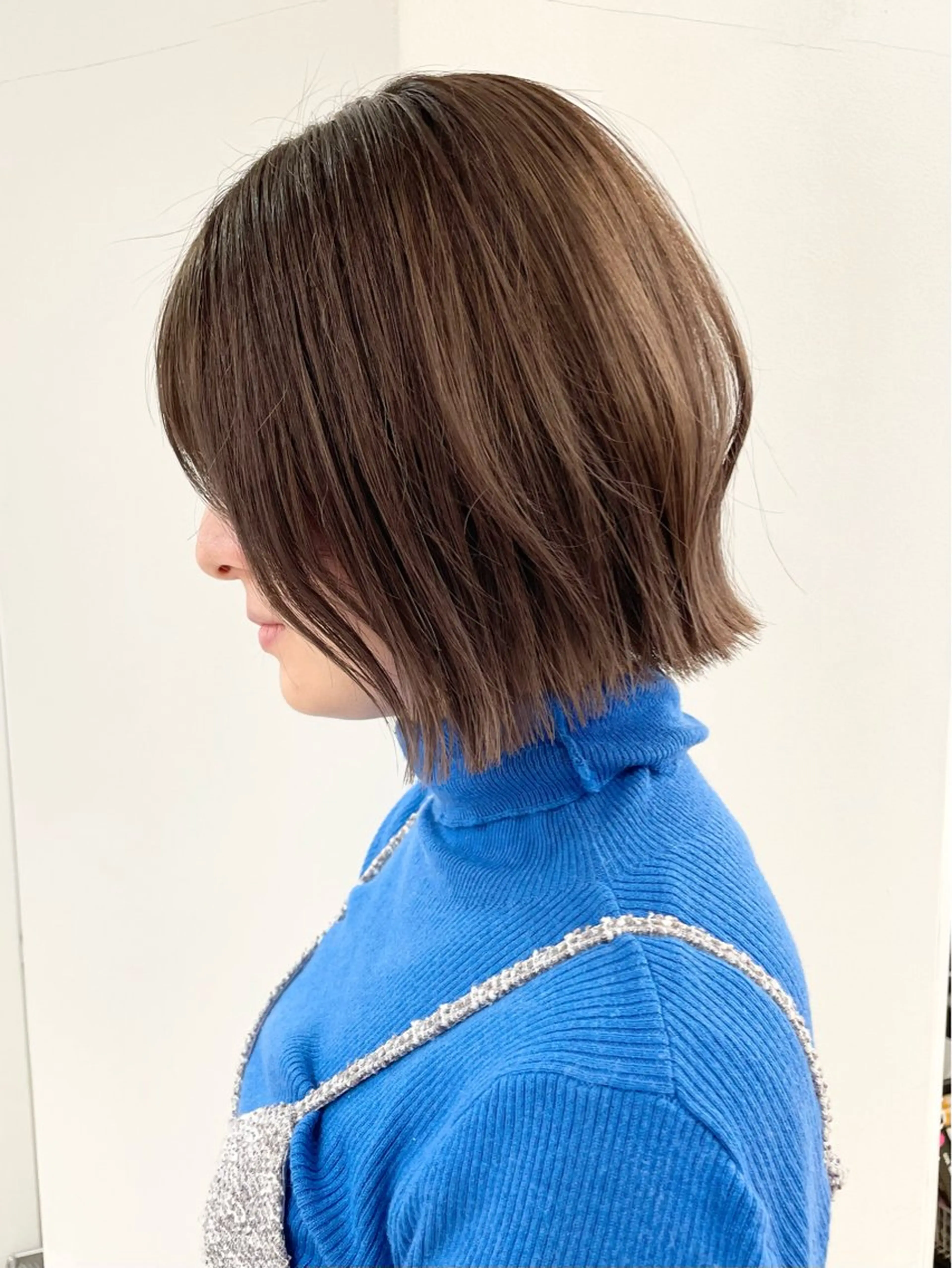 ミディアム ボブレイヤー ボブ くびれヘア くびれレイヤー レイヤーカット カット ヘアカラー 松田 /骨格矯正カットのヘアスタイル