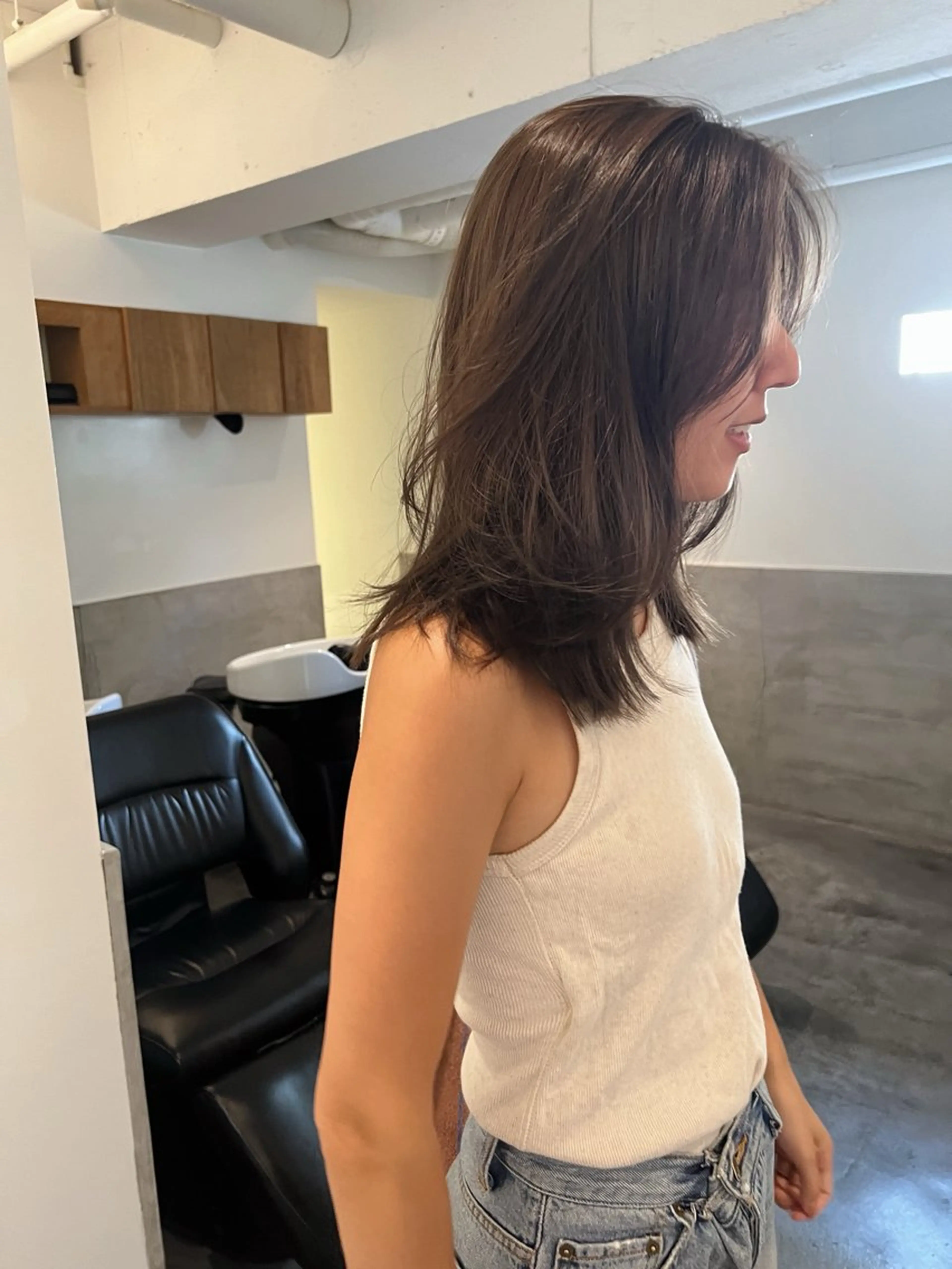 ミディアム カラー カット ヘアカラー 三谷 はるなのヘアスタイル