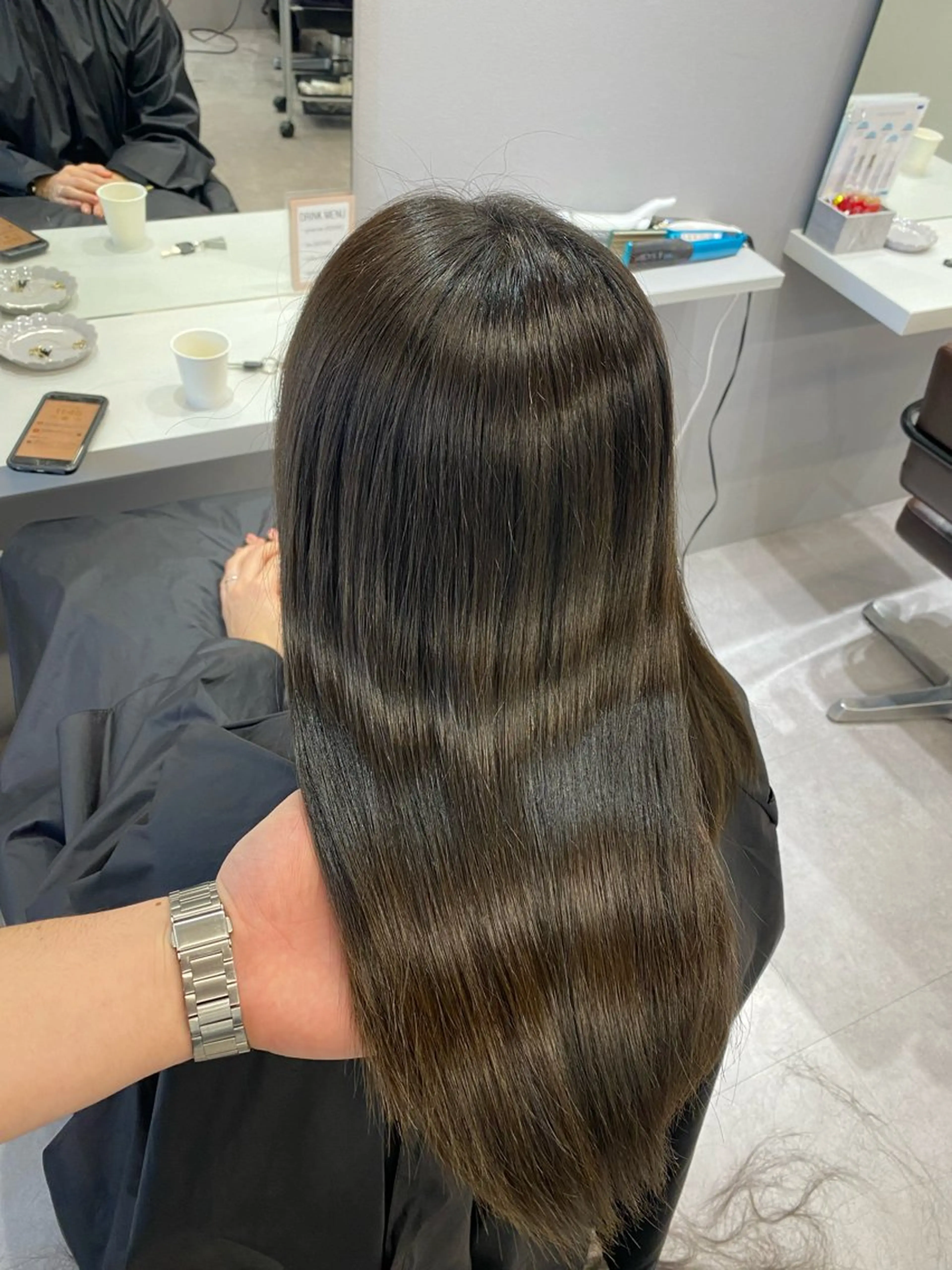 セミロング ケアカラー トリートメント カット ヘアカラー トリートメント 髪質改善×縮毛矯正 Core梅田　片山のヘアスタイル