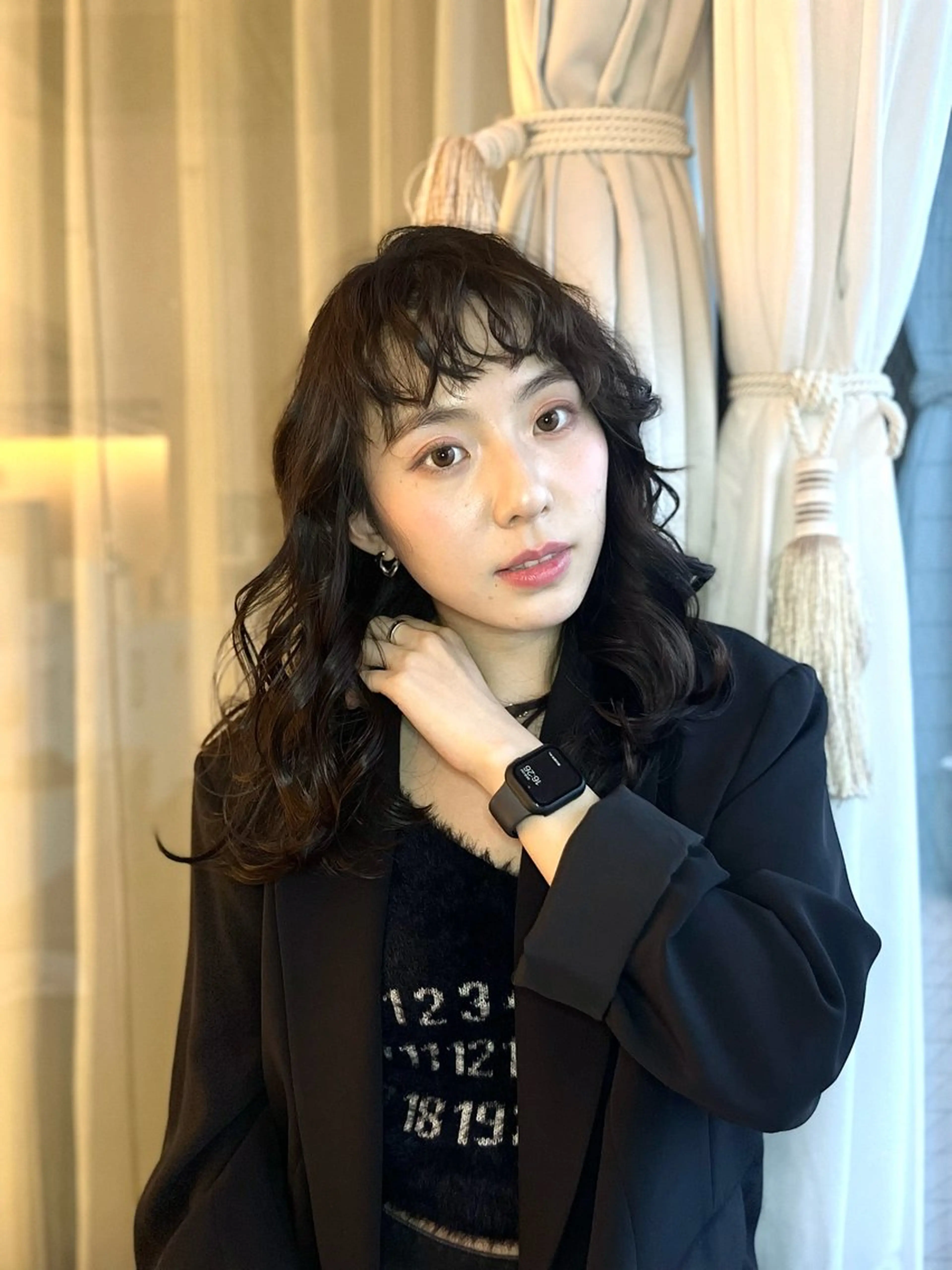 セミロング パーマ ヘアアレンジ パーマ 艶髪/アレンジ/ 野口緑のヘアスタイル