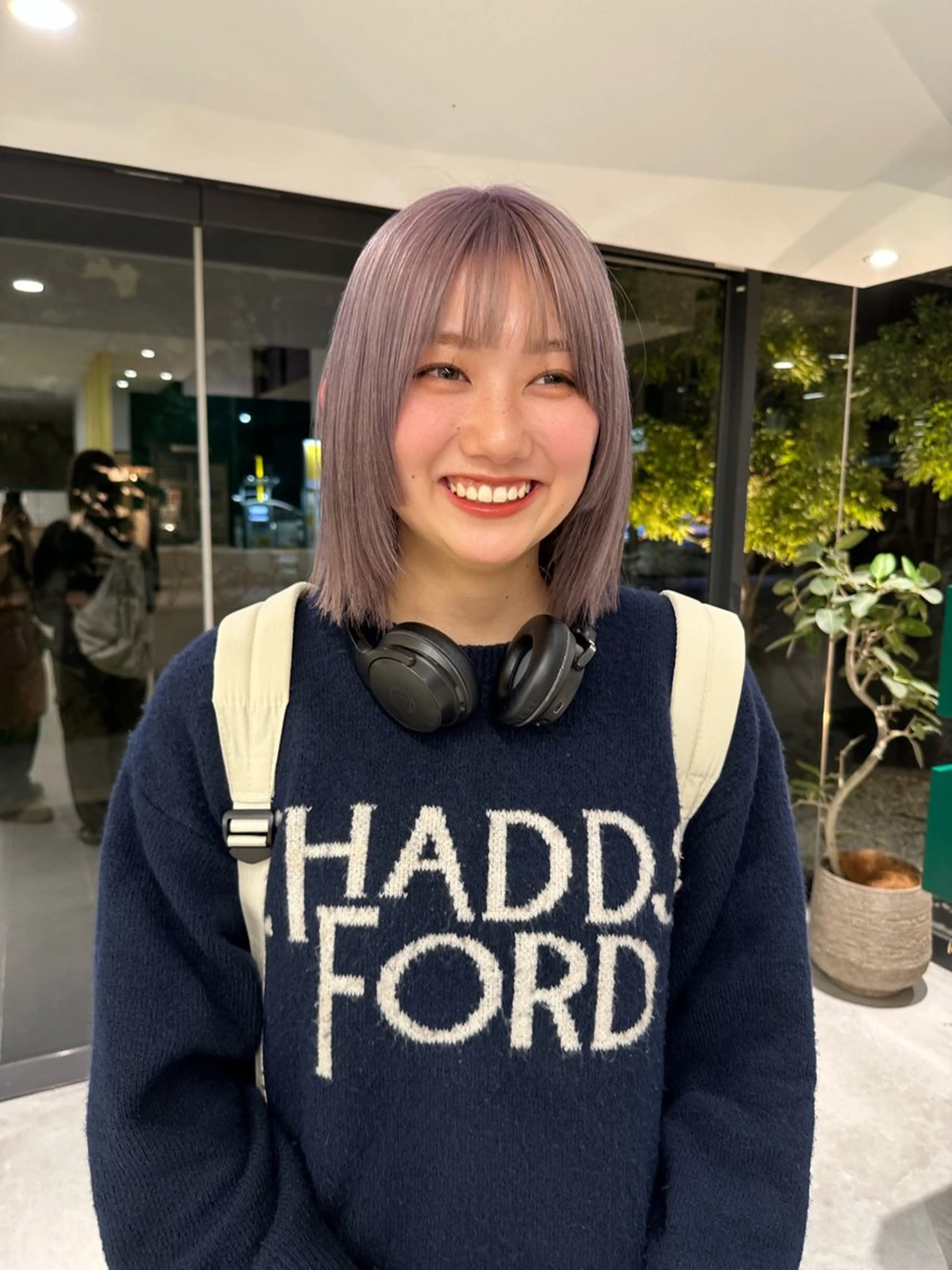 ミディアム カラー グレージュ ラベンダーカラー ラベンダーグレージュ ラベンダーグレー ヘアカラー トリートメント M所属・ハイトーン/透け感 カラー🎀真香のヘアスタイル