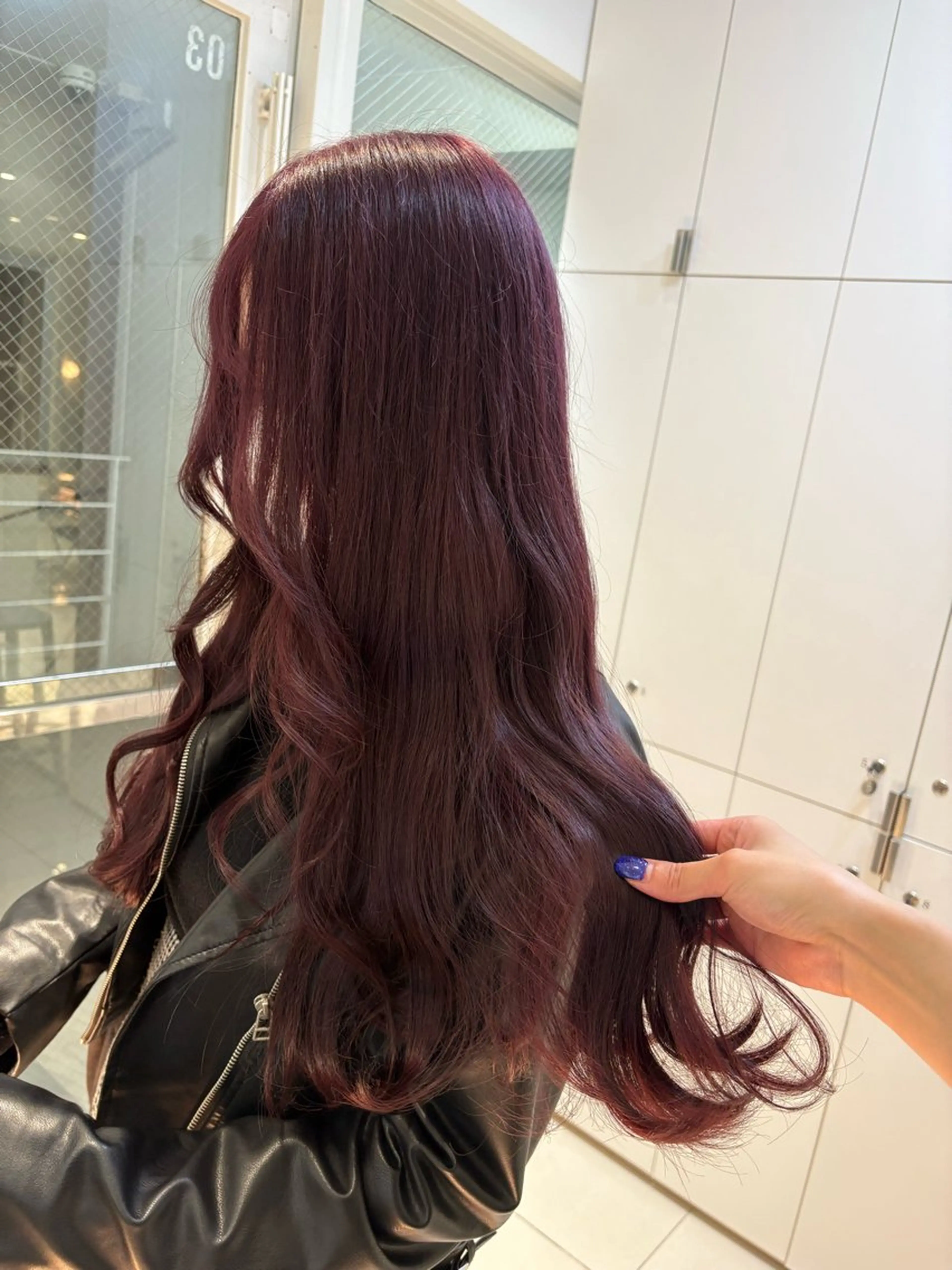 ロング カラー ヘアアレンジ カシス ラベンダーカラー ラベンダーピンク ピンクカラー 《暖色/韓国レイヤー 》🇰🇷桑原ユキネのヘアスタイル