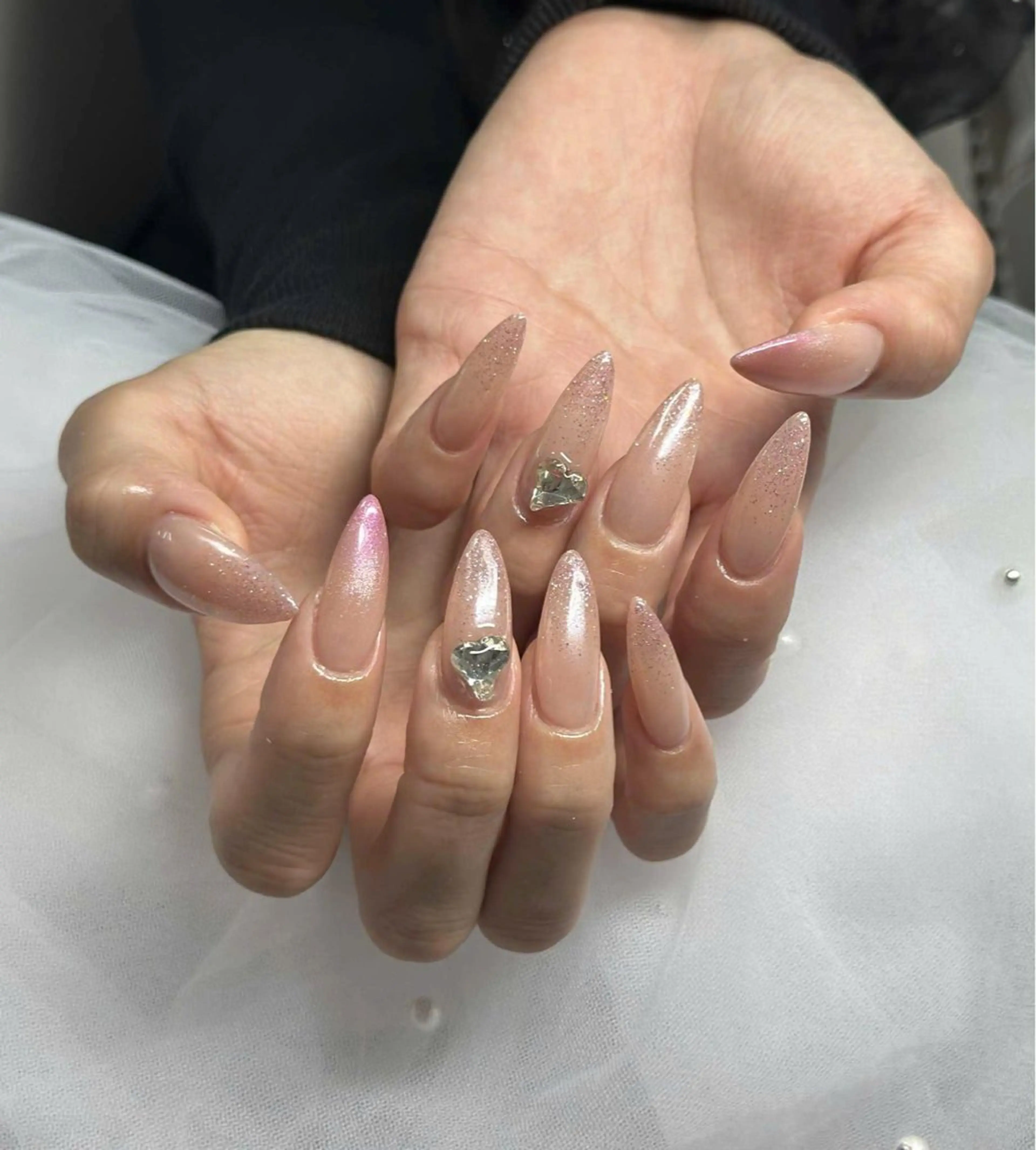 ネイル オーロラネイル フレンチネイル ジェルネイル ハロウィン キラキラネイル ハンドネイル H.baby Nail Salonのネイルデザイン