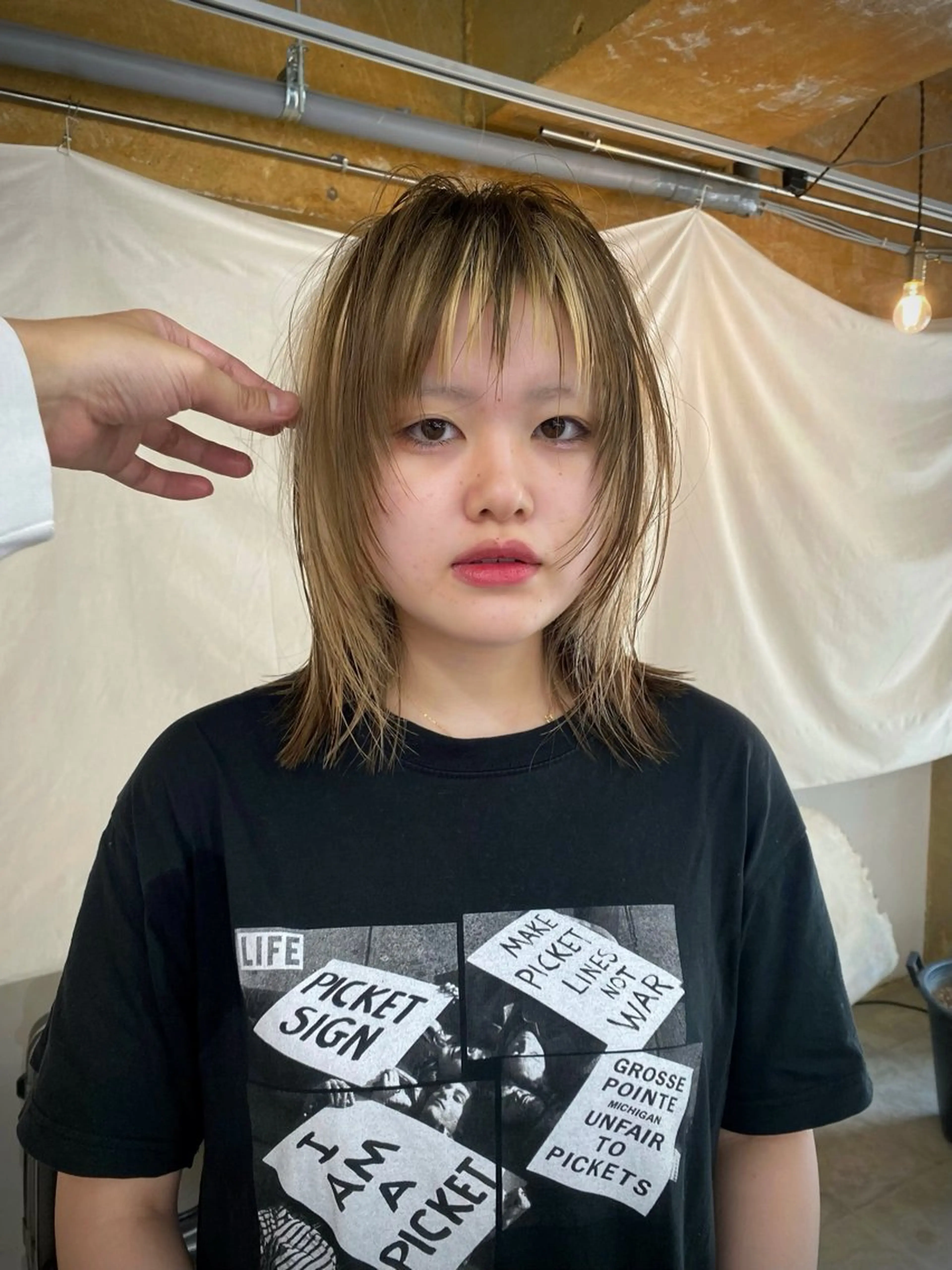 ミディアム カラー カット ヘアカラー KEI gattacaのヘアスタイル