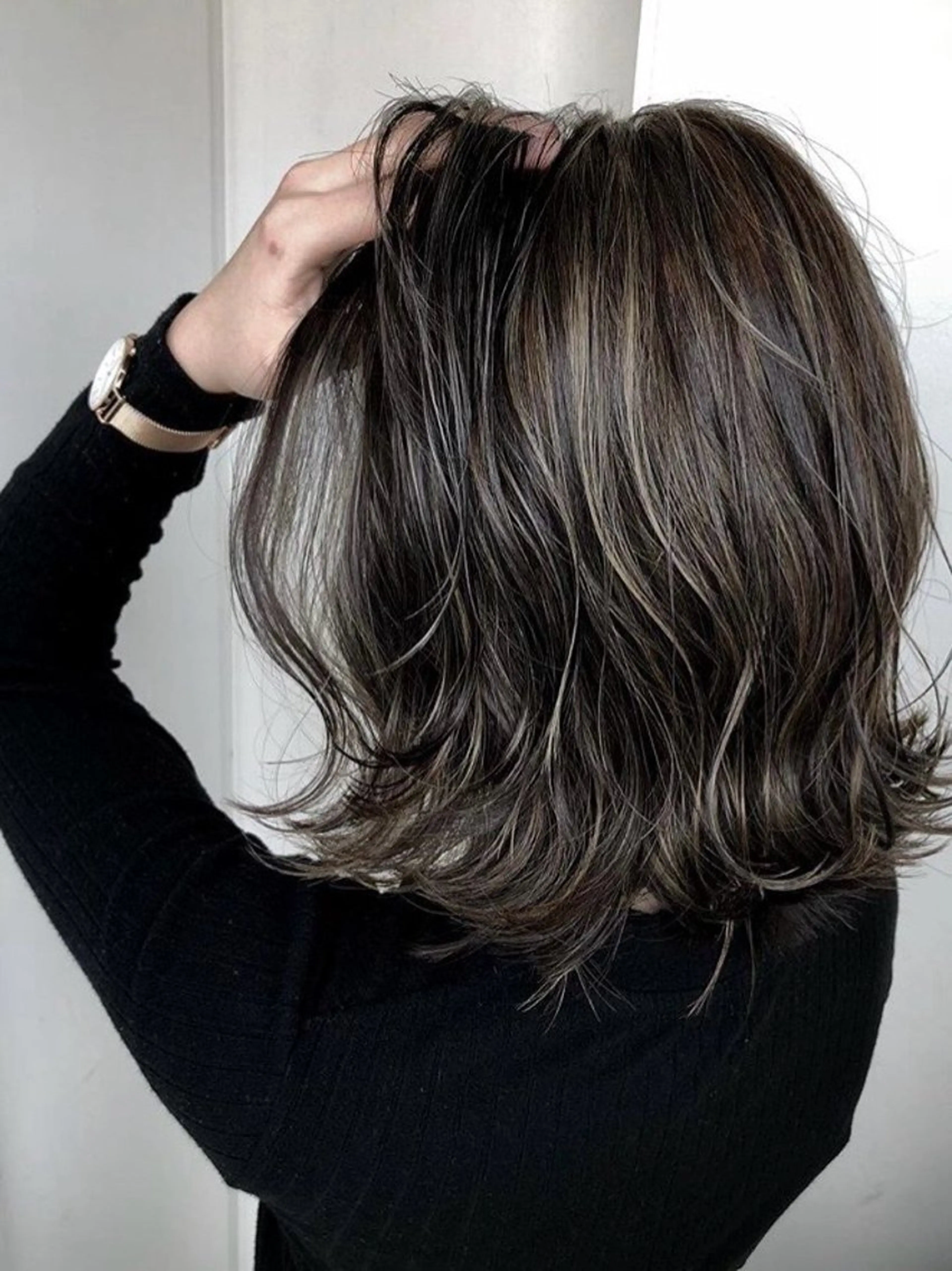 セミロング ヘアカラー トリートメント senri 暖色ツヤ感カラー♥️のヘアスタイル
