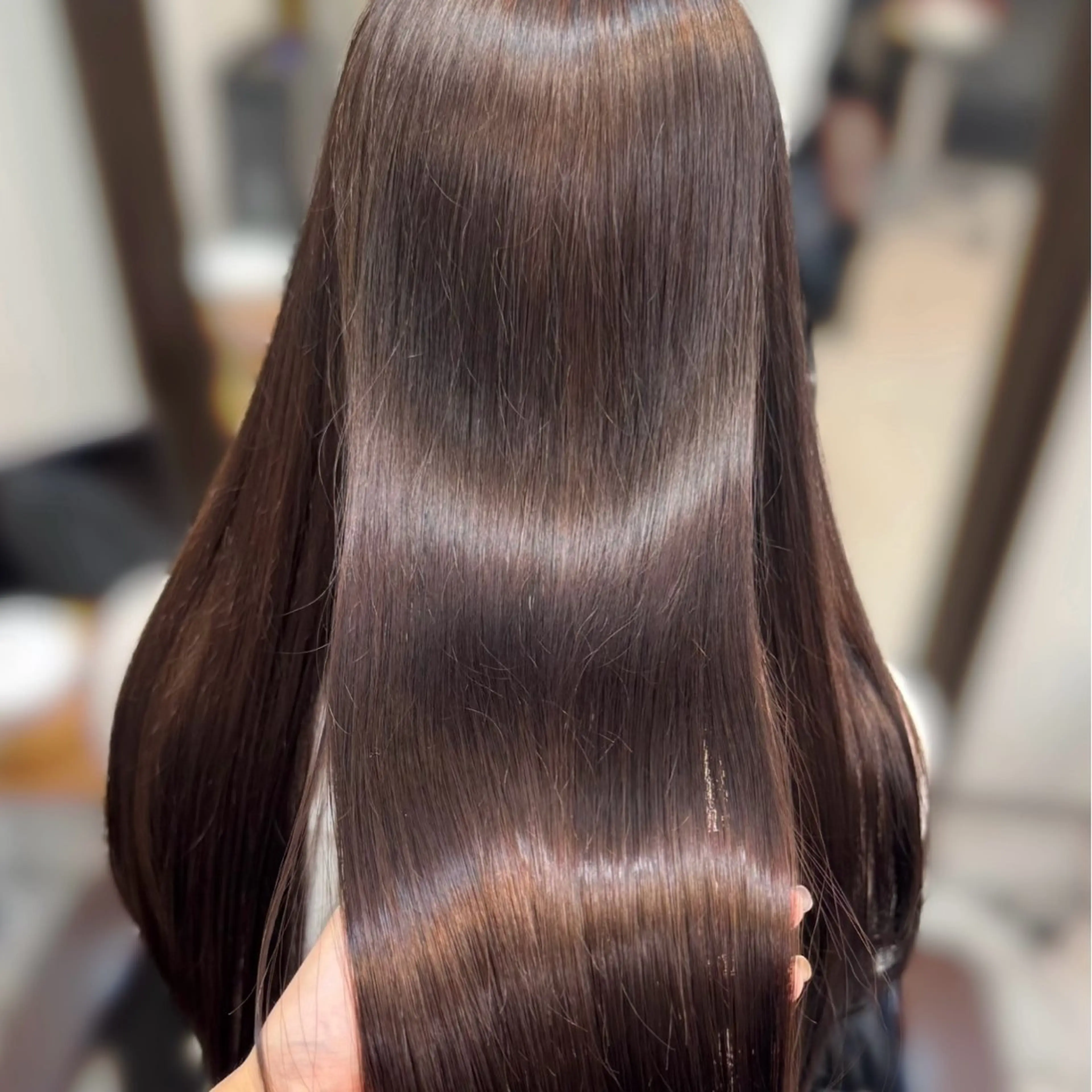 カラー ブリーチ ブラウンカラー 透明感カラー ブリーチなしカラー カット ヘアカラー トリートメント たぴ。ぱつっとボブ /暖色艶カラー🍒のヘアスタイル