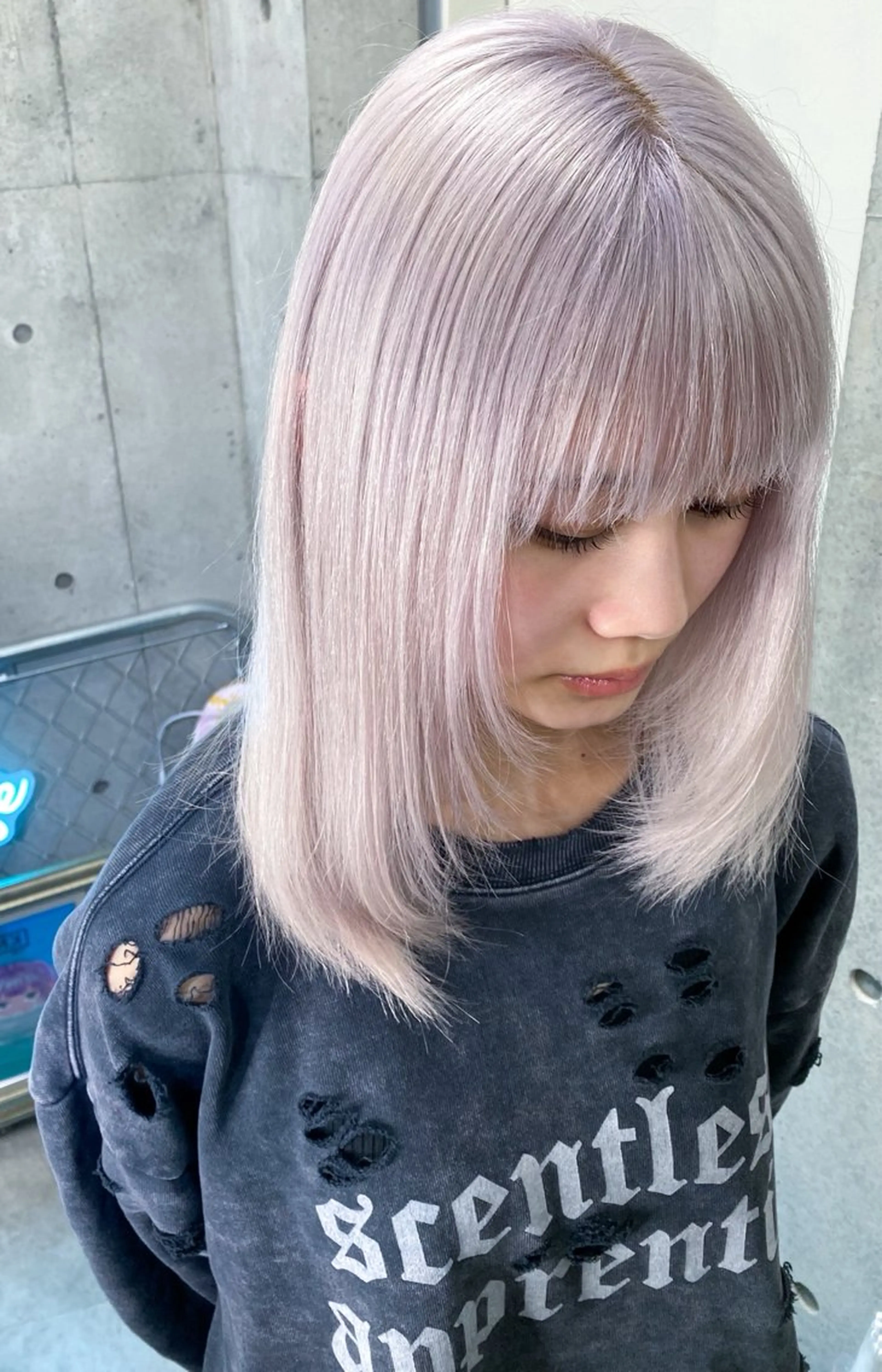 ミディアム カラー ヘアカラー トリートメント 國分 伸也のヘアスタイル