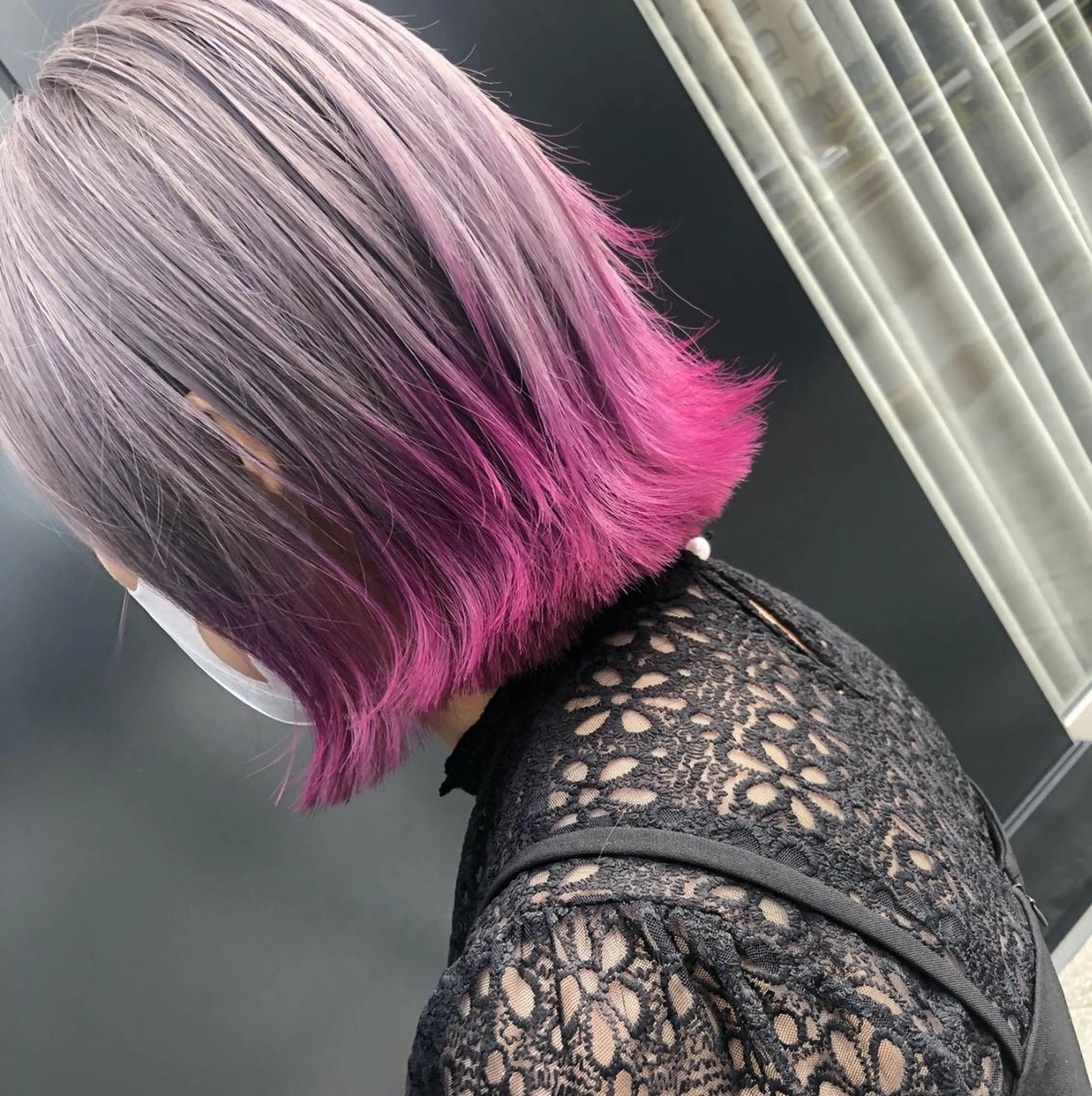 ショート ハイライト 髪質改善 レイヤーカット 縮毛矯正 トリートメント 髪質改善 Noe心斎橋店のヘアスタイル