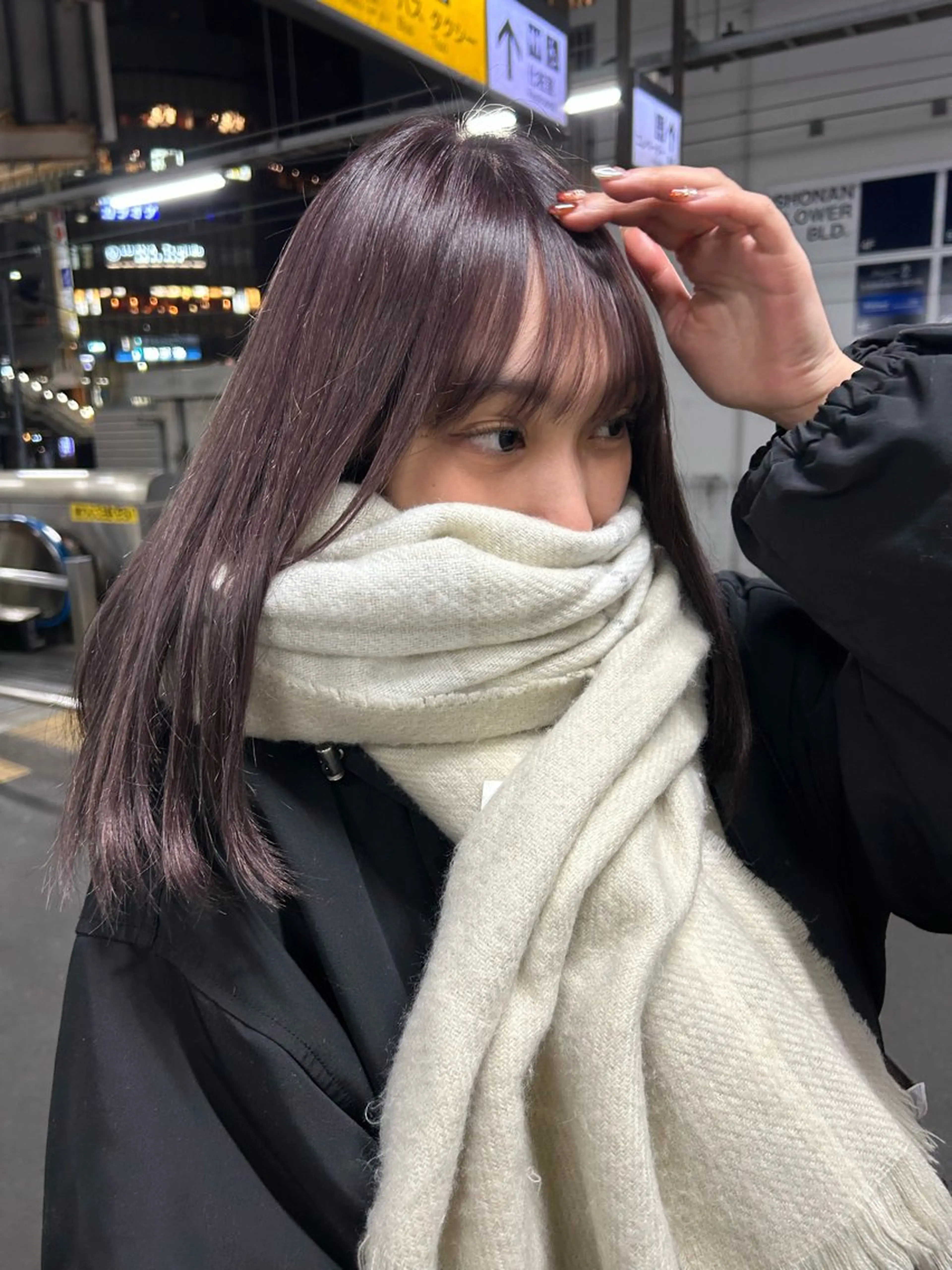 セミロング カラー アッシュ 透明感カラー ラベンダーカラー ラベンダーアッシュ カット ヘアカラー トレンドメンズパーマ /タカシマダイスケのヘアスタイル