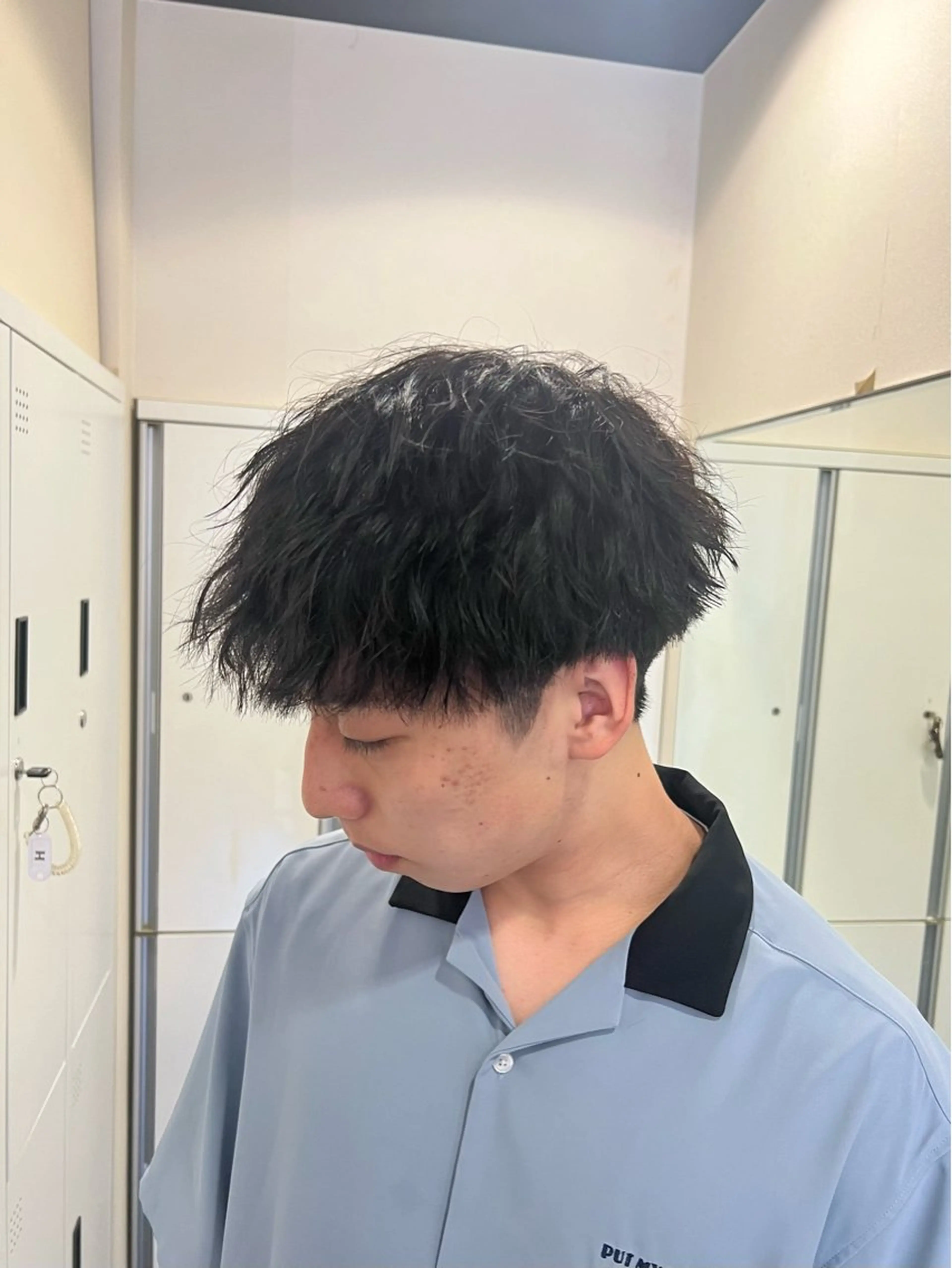 ショート パーマ メンズ メンズパーマ 波巻きパーマ スパイラルパーマ カット 茅ヶ崎パーマ特化/ スパイラル/ハルキのヘアスタイル