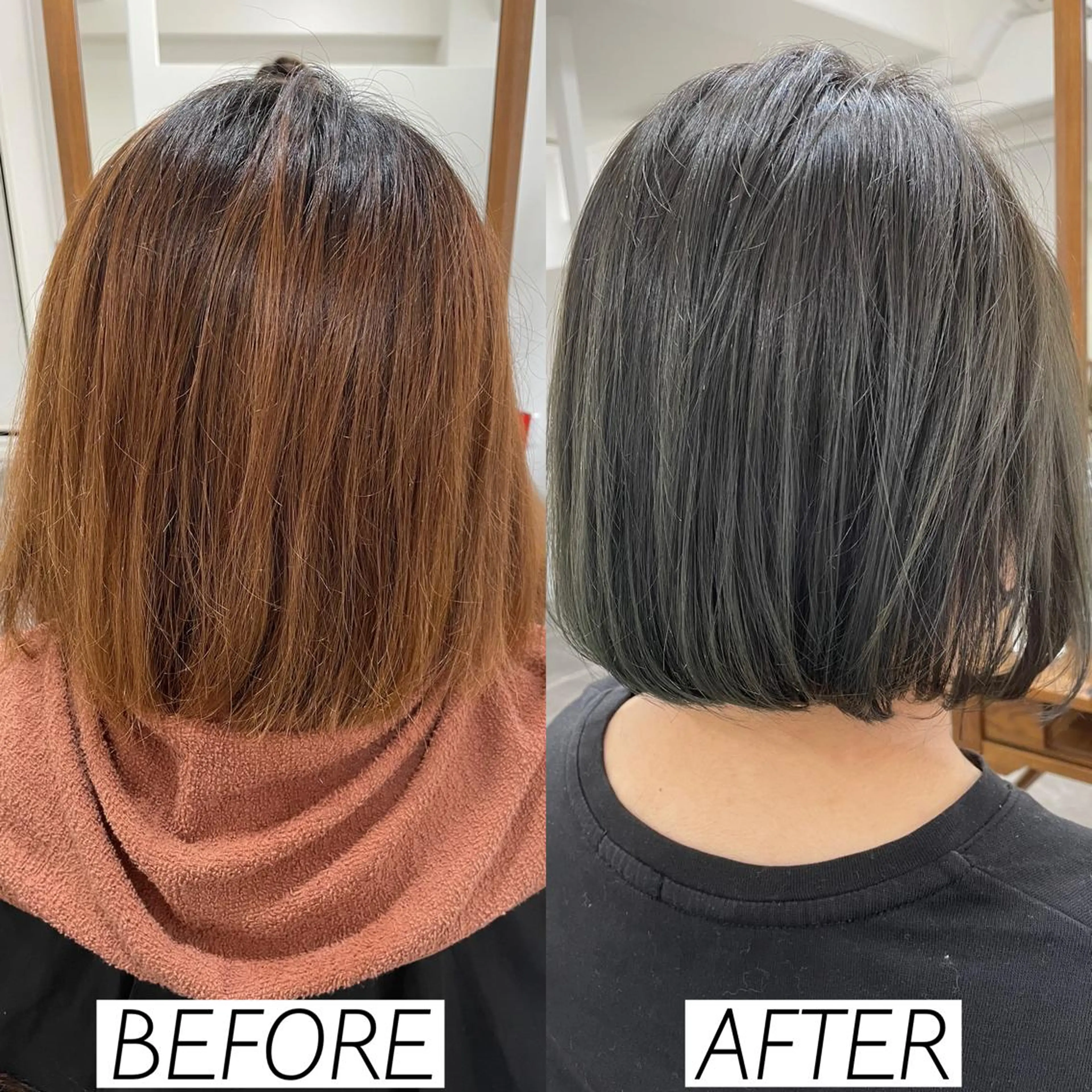 ショート カラー 黒髪 ブリーチ ブリーチなしカラー カット ヘアカラー トリートメント 森田 一平のヘアスタイル