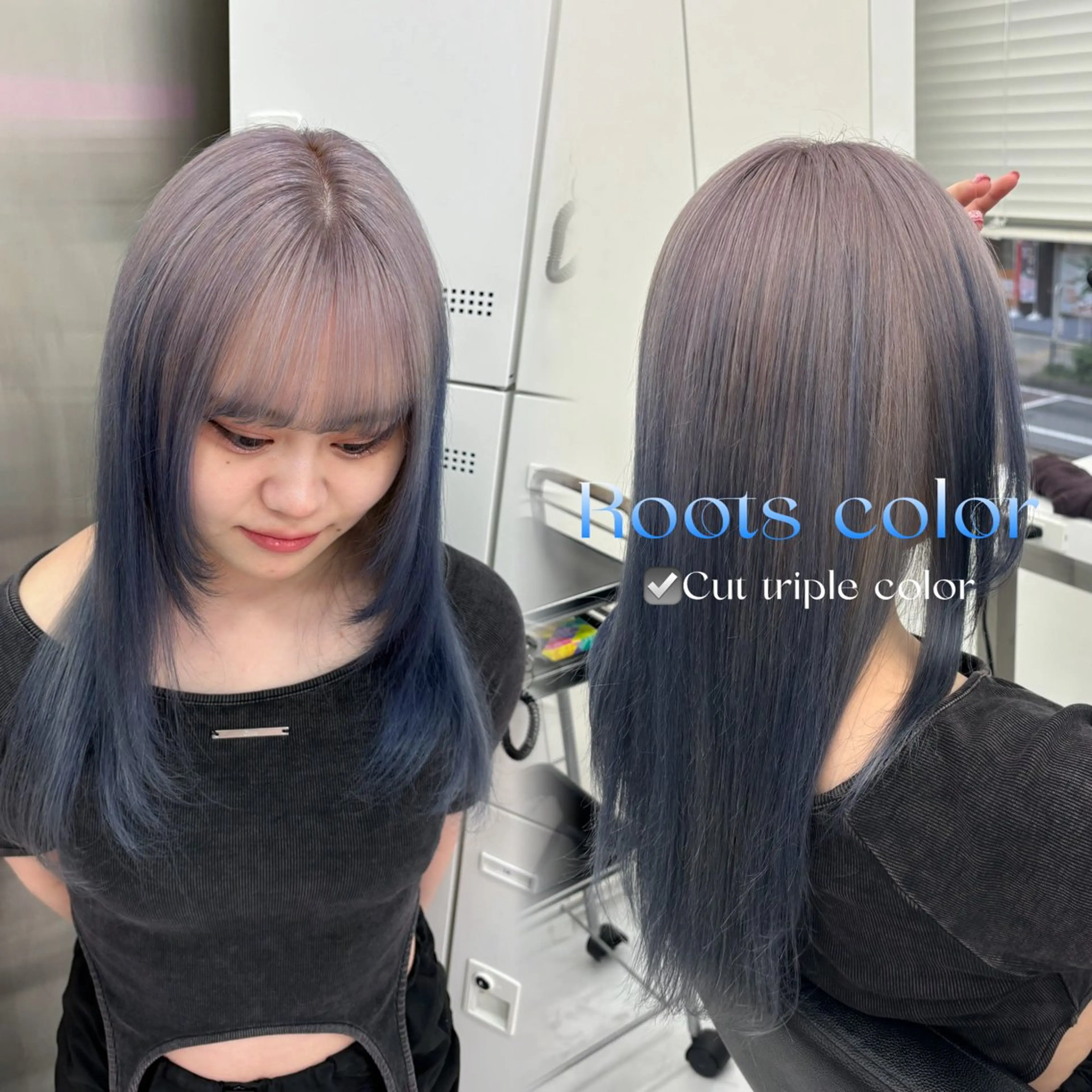 カラー ヘアカラー トリートメント ヘッドスパ ヘアセット 韓国レイヤー ハッシュカットのヘアスタイル