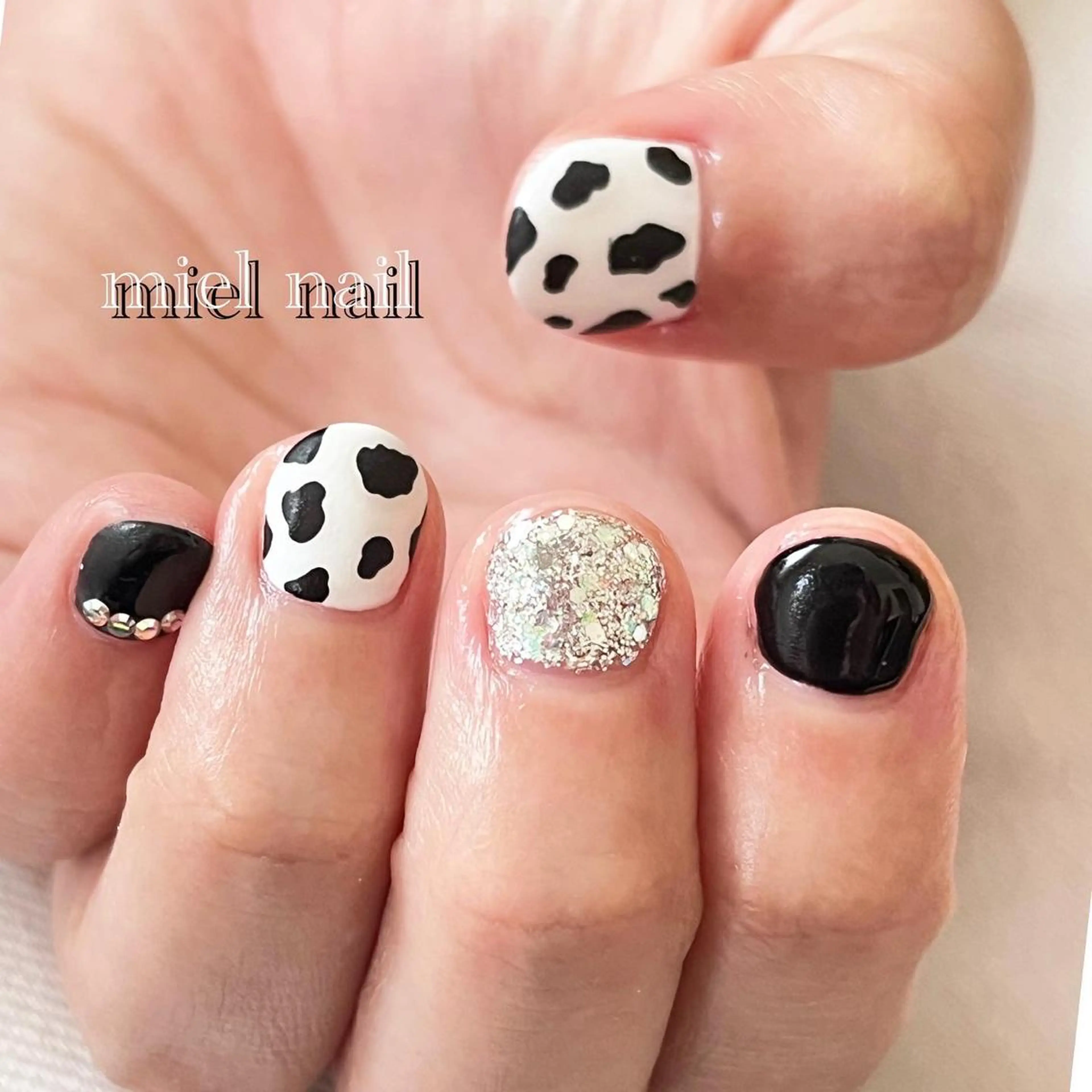 ネイル 持ち込み ショートネイル 春ネイル ハンドネイル miel nailのネイルデザイン