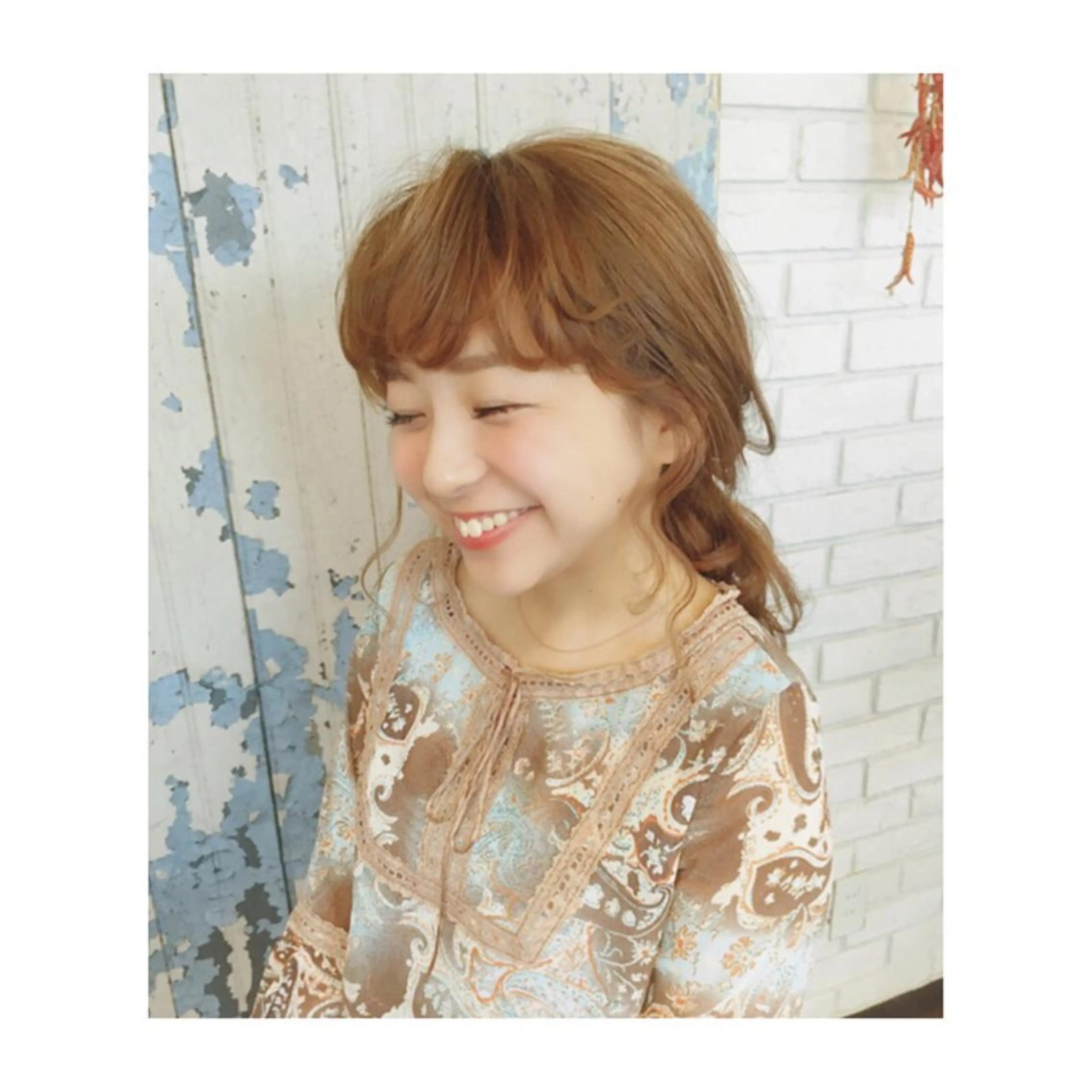 ミディアム セミロング ヘアアレンジ FRAME所属・FRAME 名古屋市北区のヘアスタイル