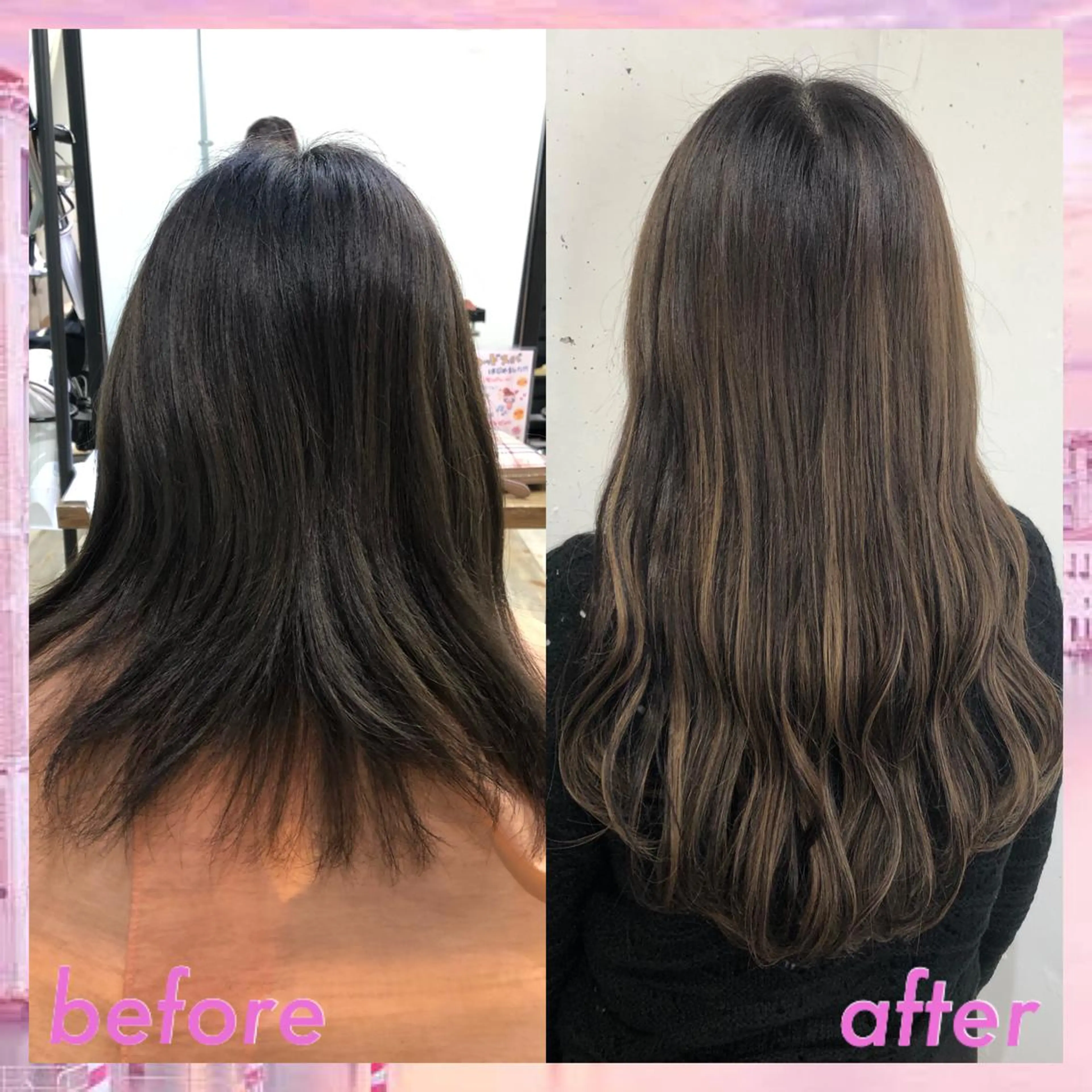 ロング カラー ヘアアレンジ シールエクステ エクステ ロング カット エクステ ヘアセット 八巻 晴香のヘアスタイル