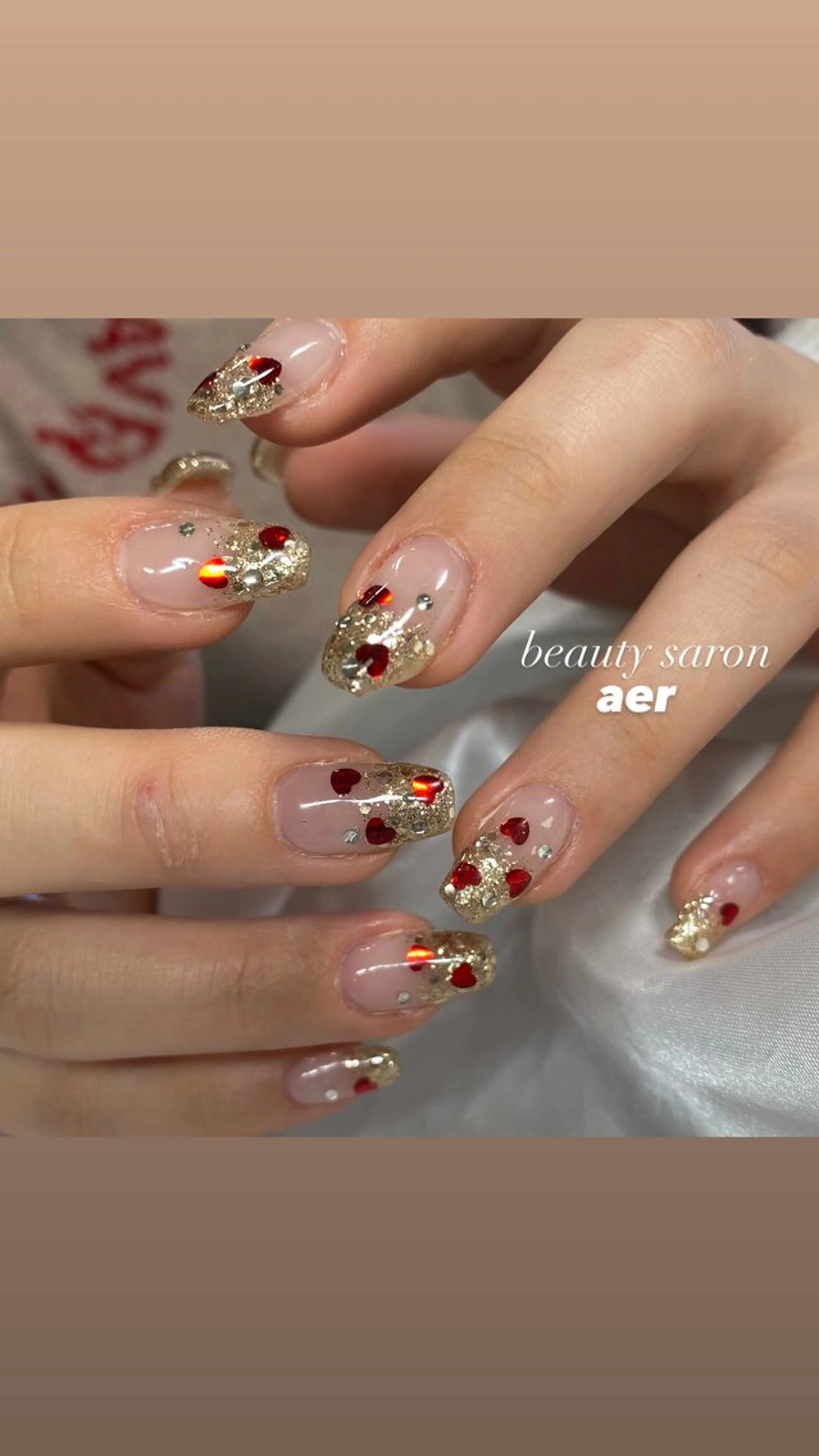 ネイル バレンタイン ハンドネイル デコパーツが得意♪ ネイル/眉毛/エステの眉毛・アイブロウイメージ