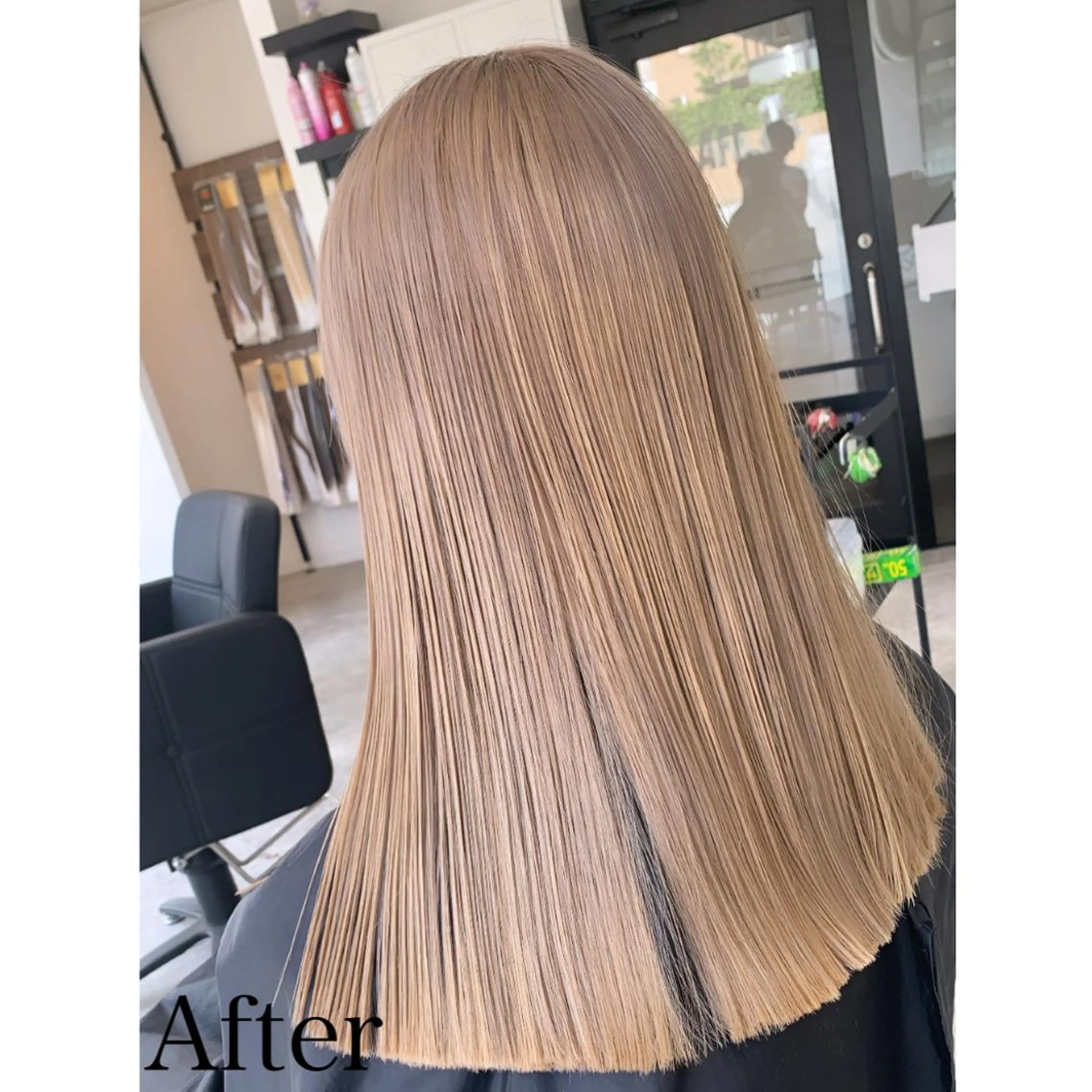 ロング LAFF難波店所属・ブリーチ縮毛矯正 モデルLAFFYuiのヘアスタイル