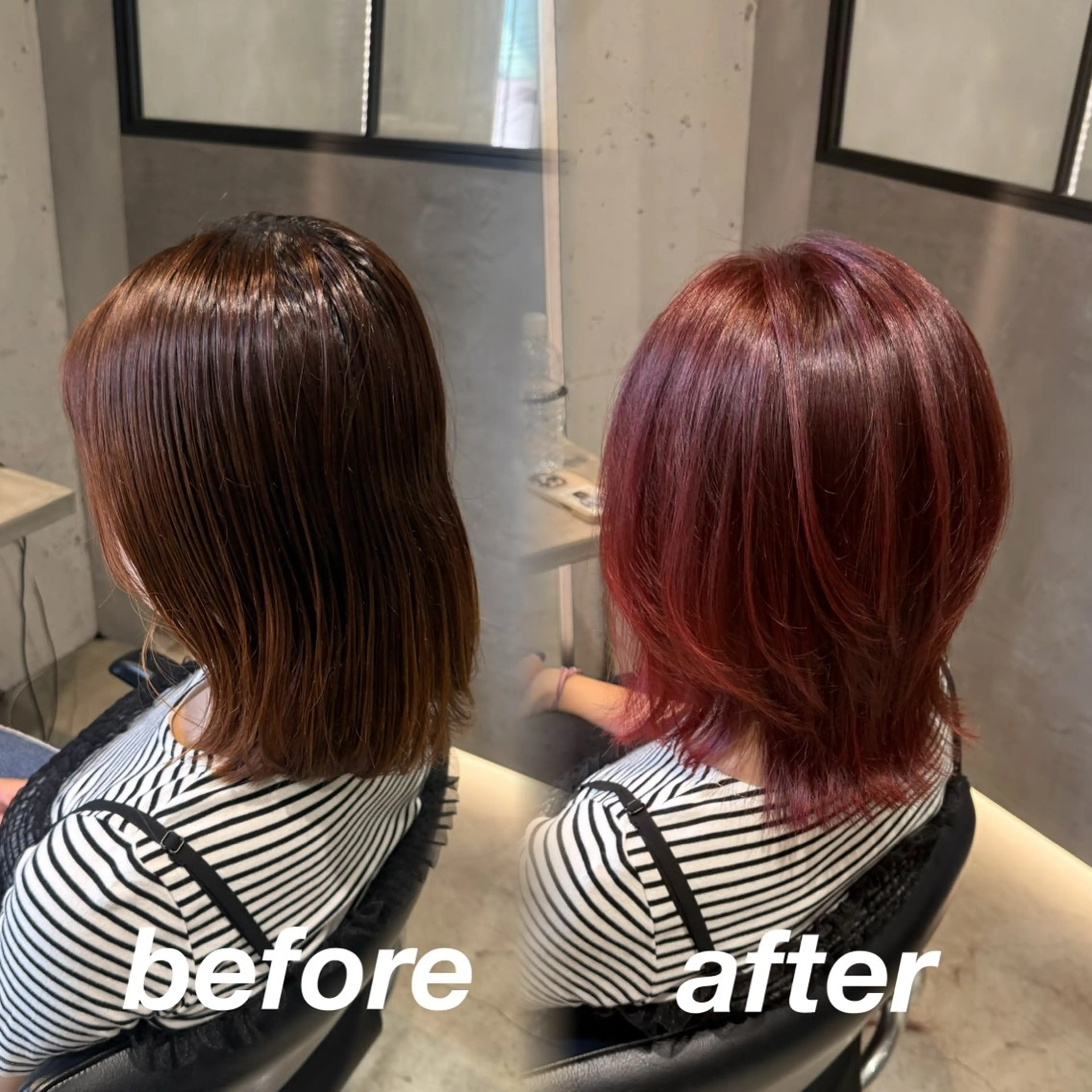 ショート カラー ボブレイヤー レッドカラー ボブ レイヤーカット ヘアカラー トリートメント 髪質改善/縮毛矯正 レイヤー/松川匠のヘアスタイル