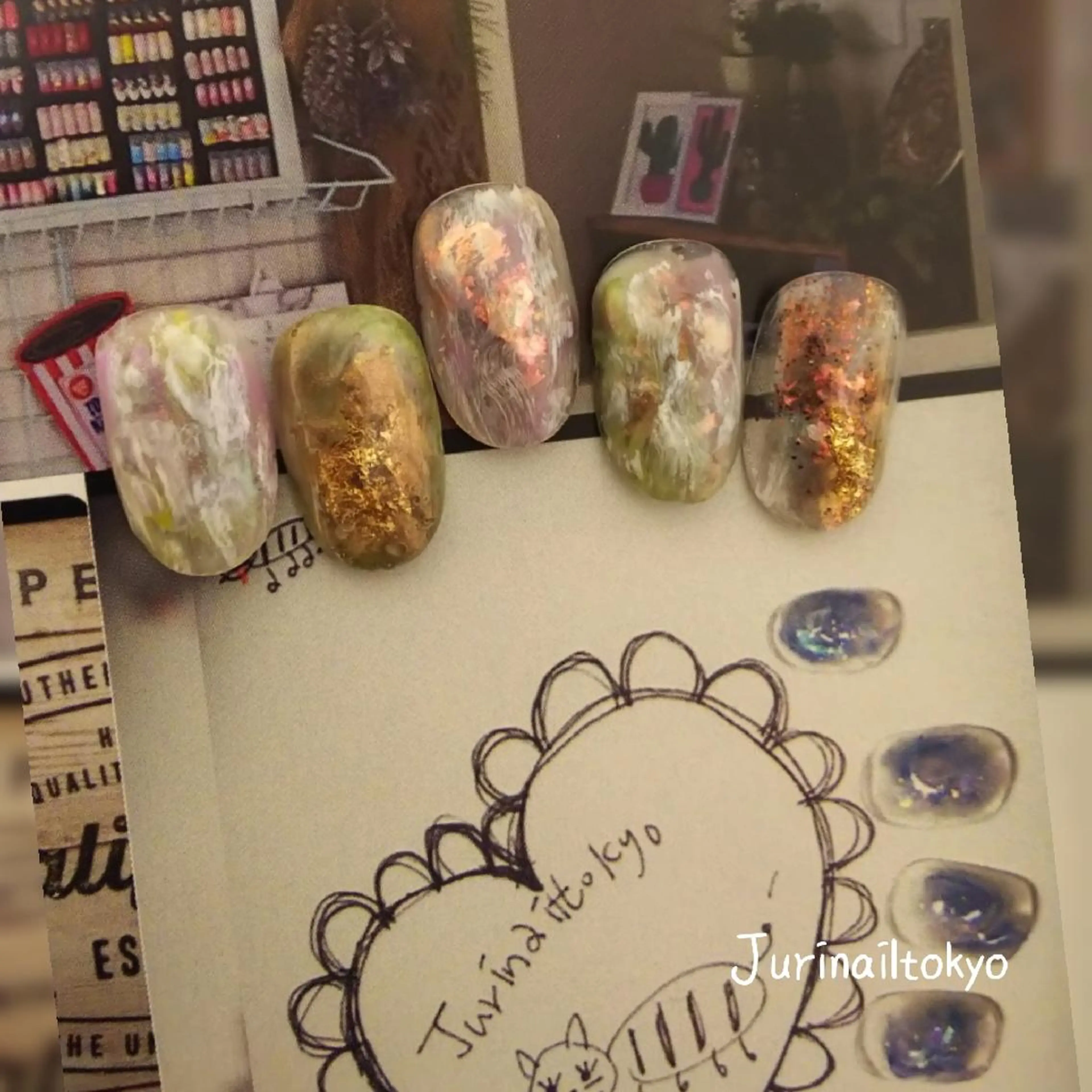ネイル クリアネイル 韓国ネイル マグネットネイル ニュアンスネイル シンプルネイル jurinailtokyo所属・jurinail tokyoのネイルデザイン
