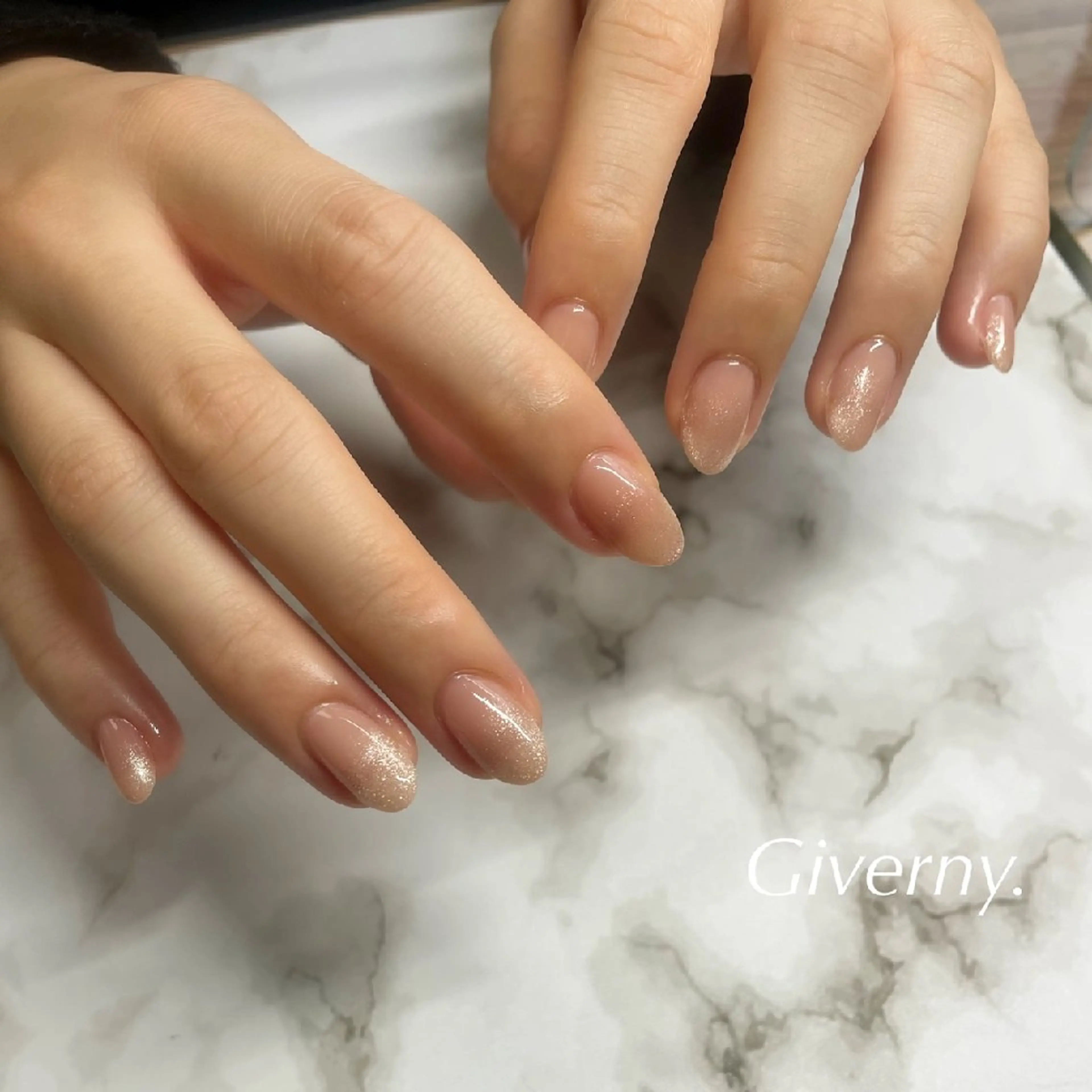 ネイル グラデーション マグネットネイル オフィスネイル ハンドネイル Giverny .のネイルデザイン