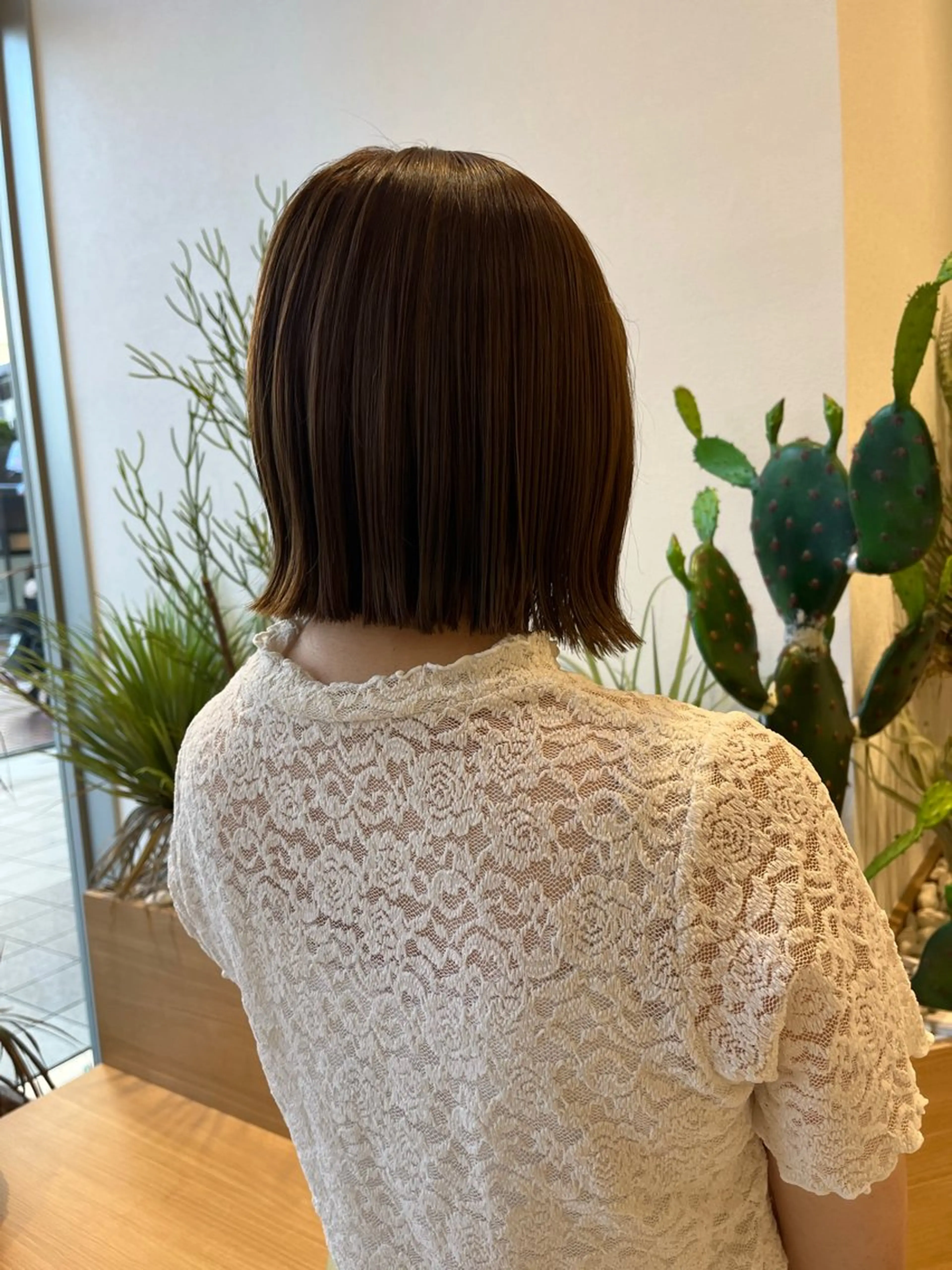 ミディアム カラー ニュアンスパーマ 曲がる縮毛矯正　爲石のヘアスタイル