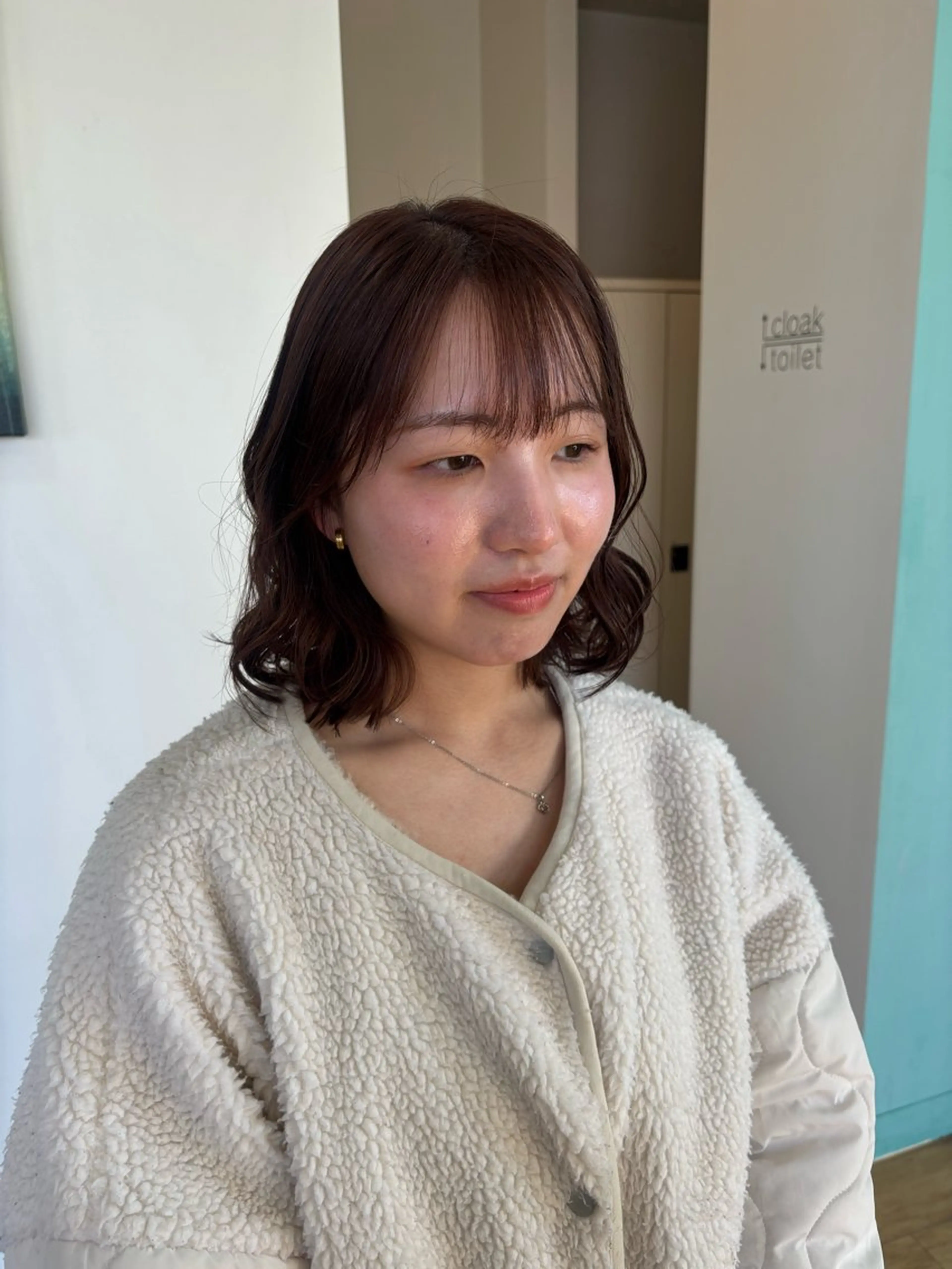 ミディアム チョコレートブラウン ヘアカラー 松岡 ひなののヘアスタイル