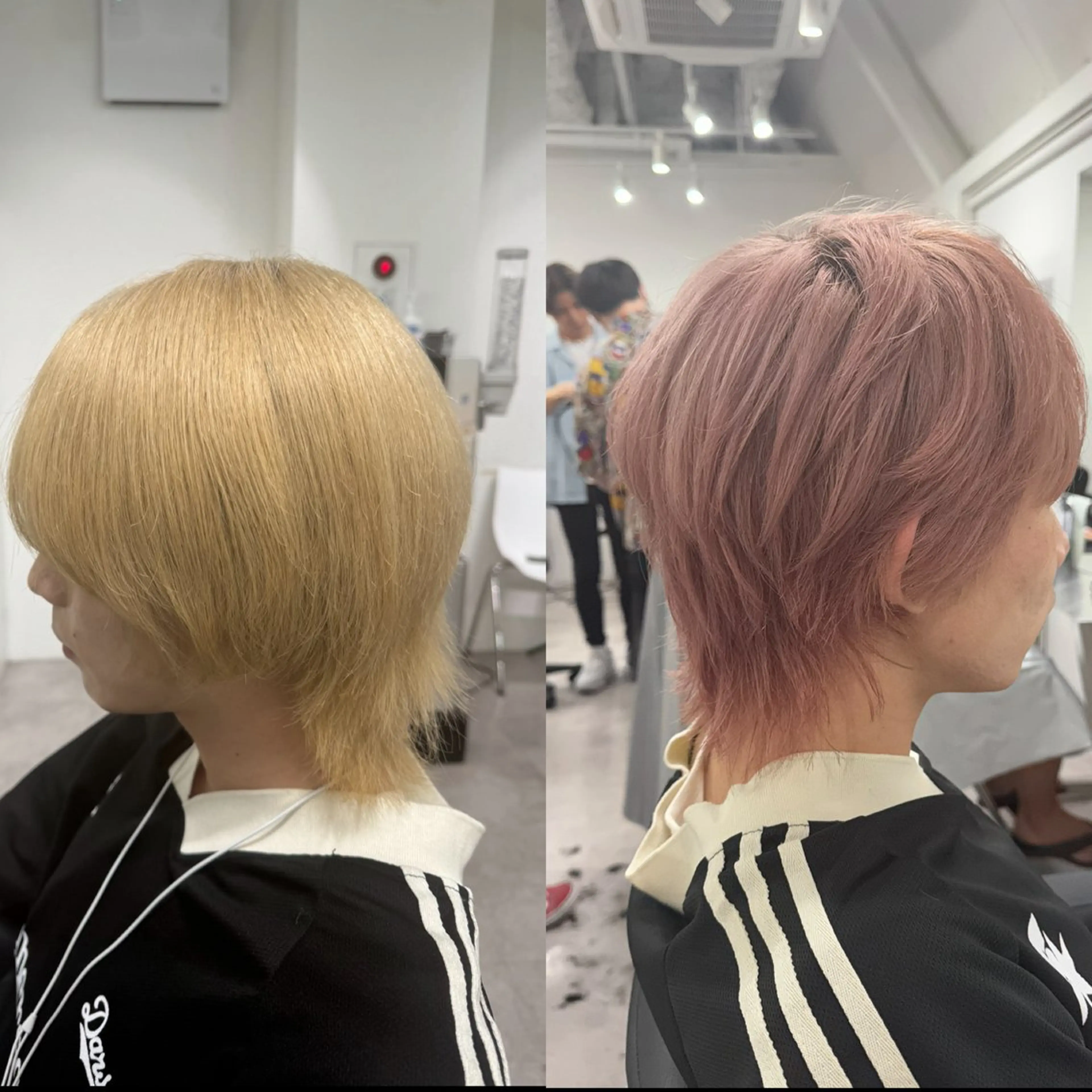 カラー メンズ メンズウルフカット ベージュカラー ピンクカラー ウルフカット 🍎リンゴ 髪質改善🍎のヘアスタイル