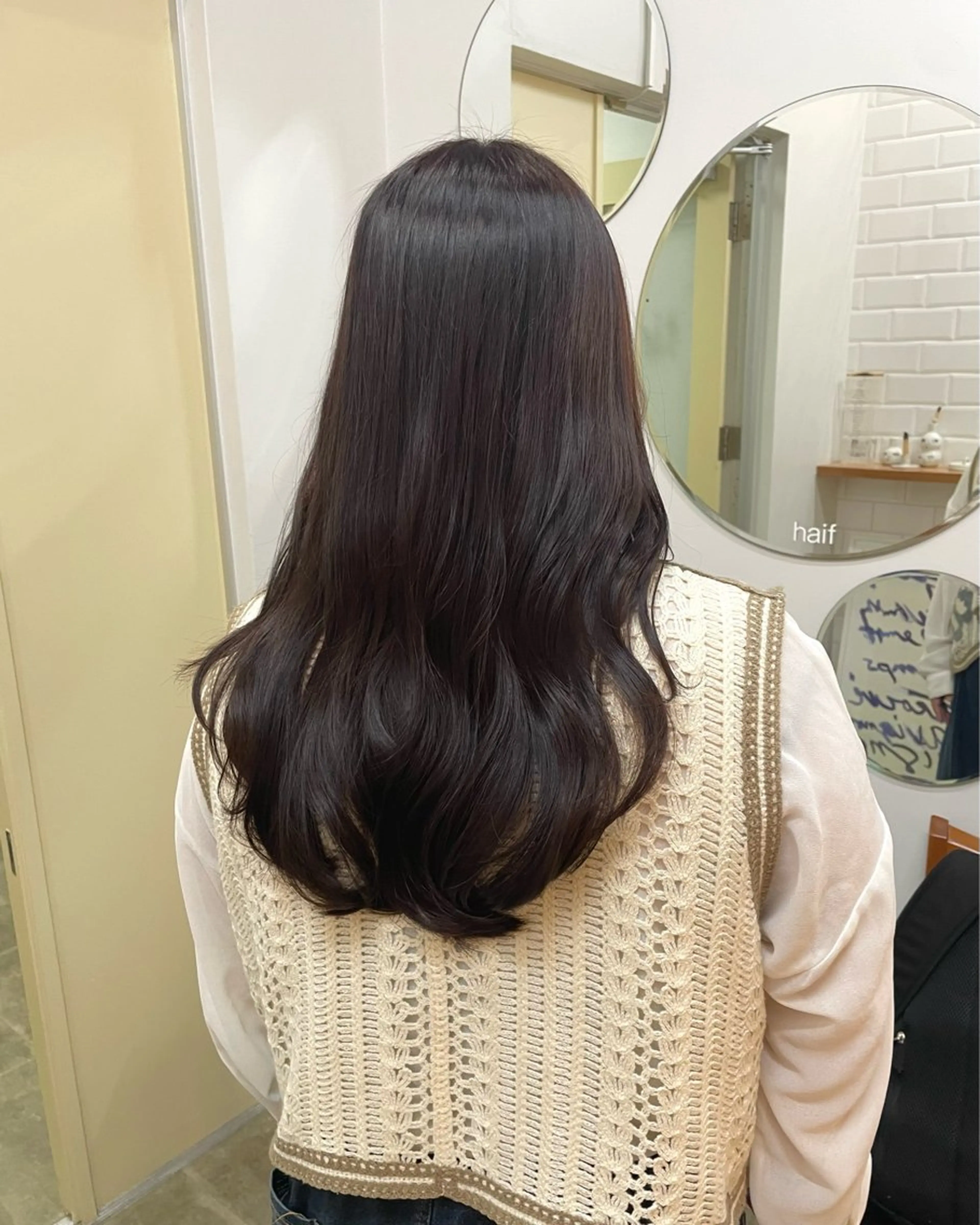 ロング カラー ラベンダーカラー ピンクカラー ピンクラベンダー ヘアカラー 古市 萌乃華のヘアスタイル