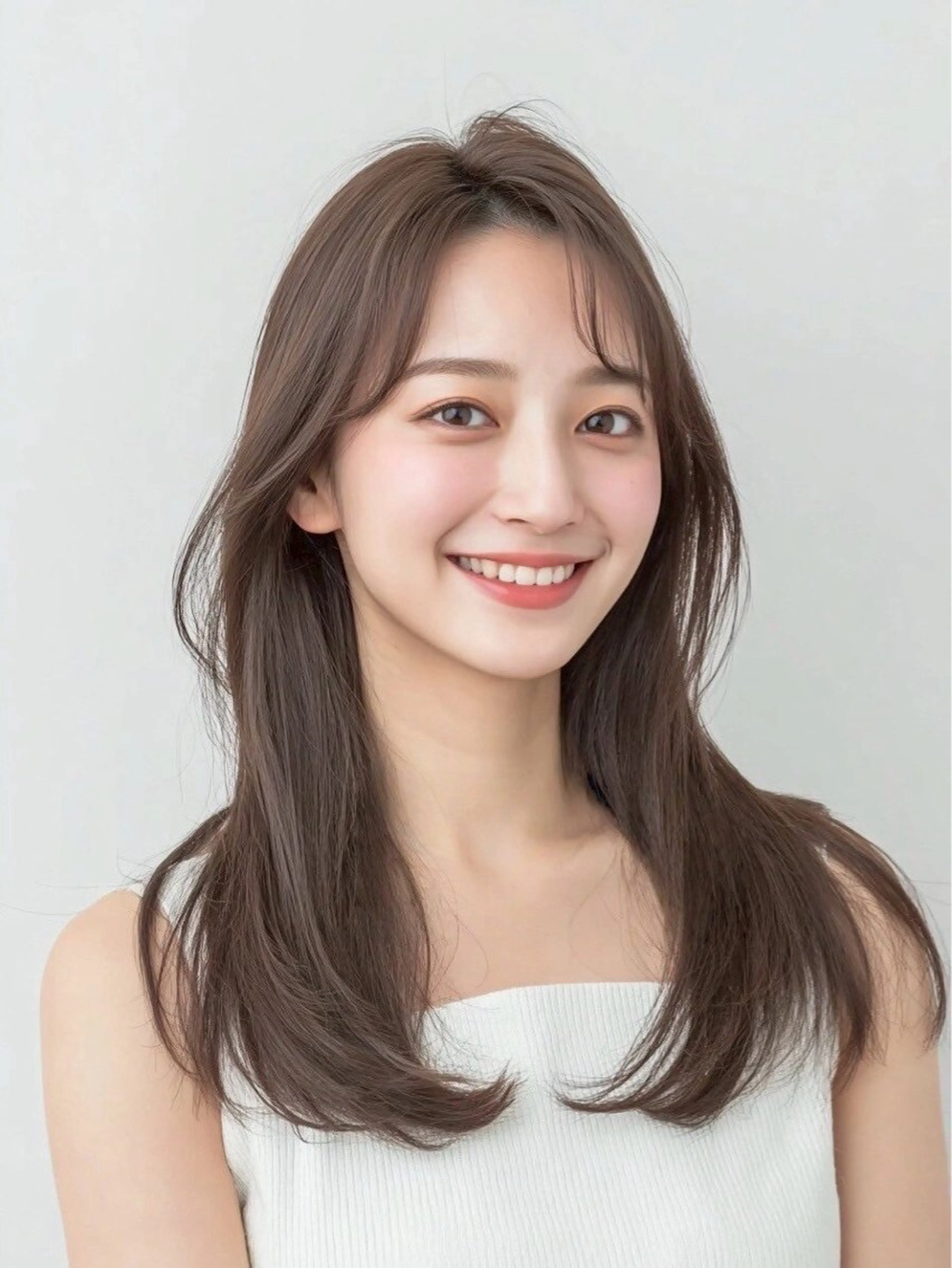 セミロング カラー ヘアアレンジ ベージュカラー ミルクティーベージュ くびれヘア 顔周りカット 韓国風ヘア カット ヘアカラー トリートメント ヘッドスパ ヘアセット レイヤーカット/艶髪 🎀笠原 優花🎀のヘアスタイル