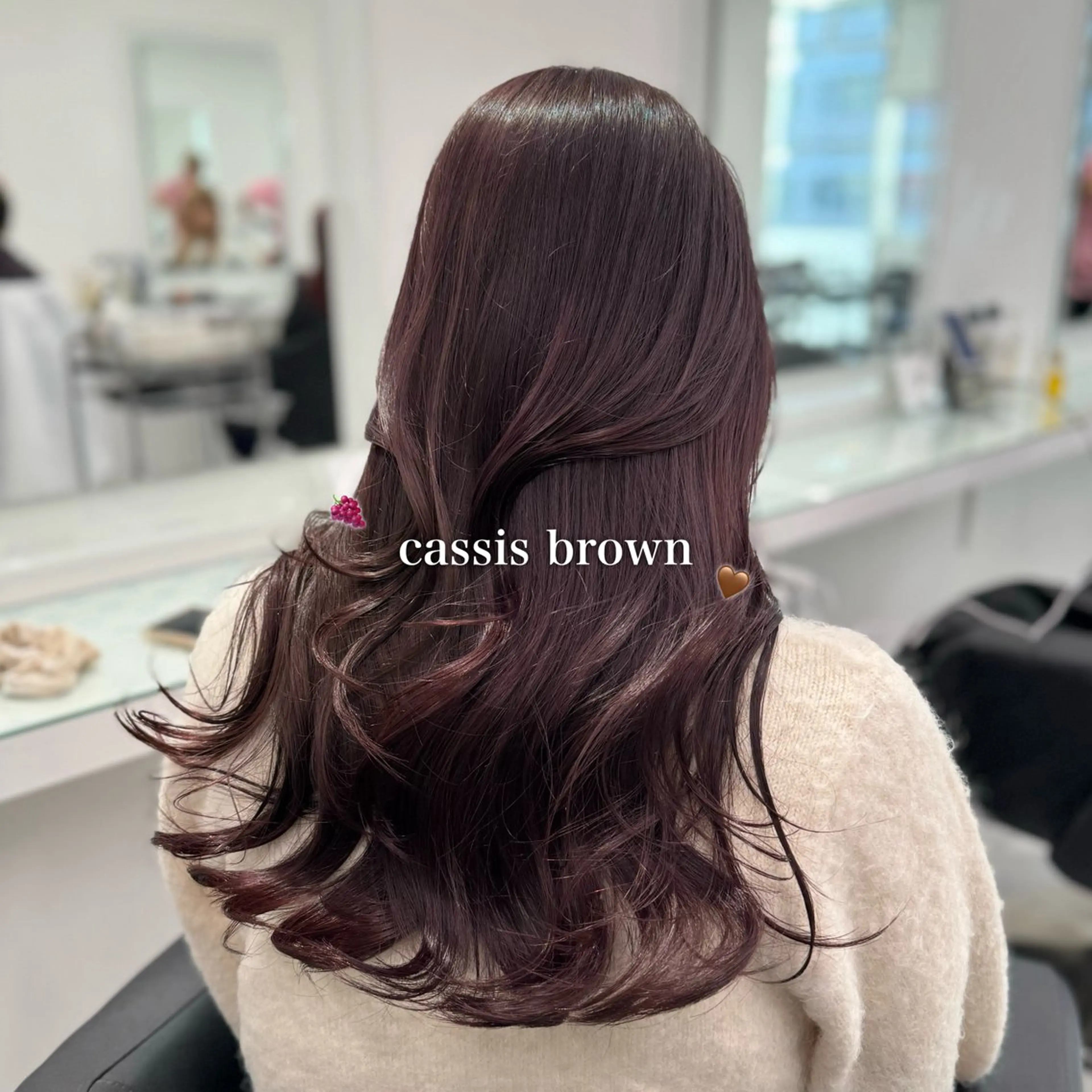 ロング カラー カット ヘアカラー トリートメント 韓国っぽ♡寒色/暗髪 🫧MOEKA🦋のヘアスタイル