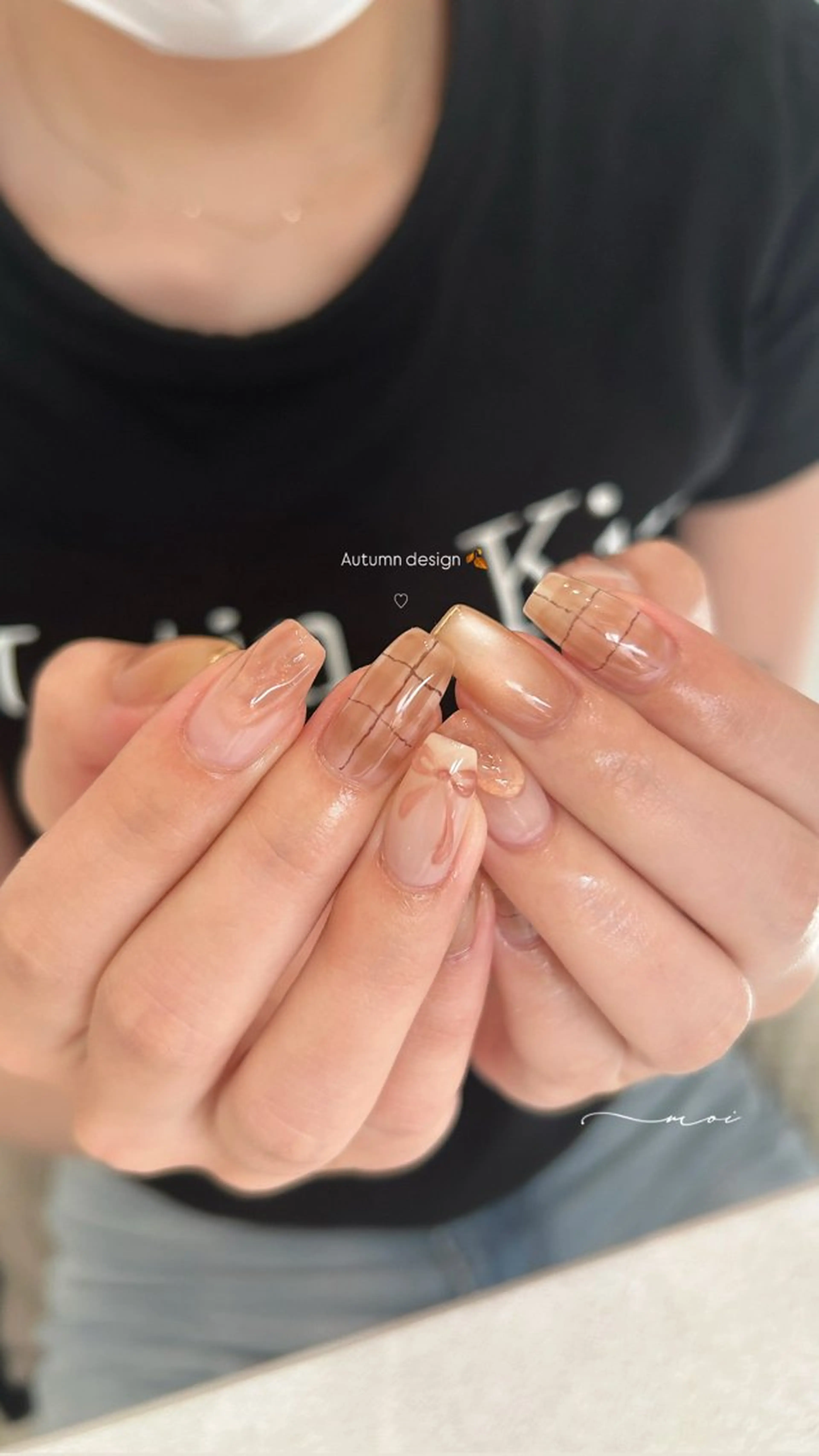 ネイル ブラウン ハンドネイル nail salon moiのネイルデザイン